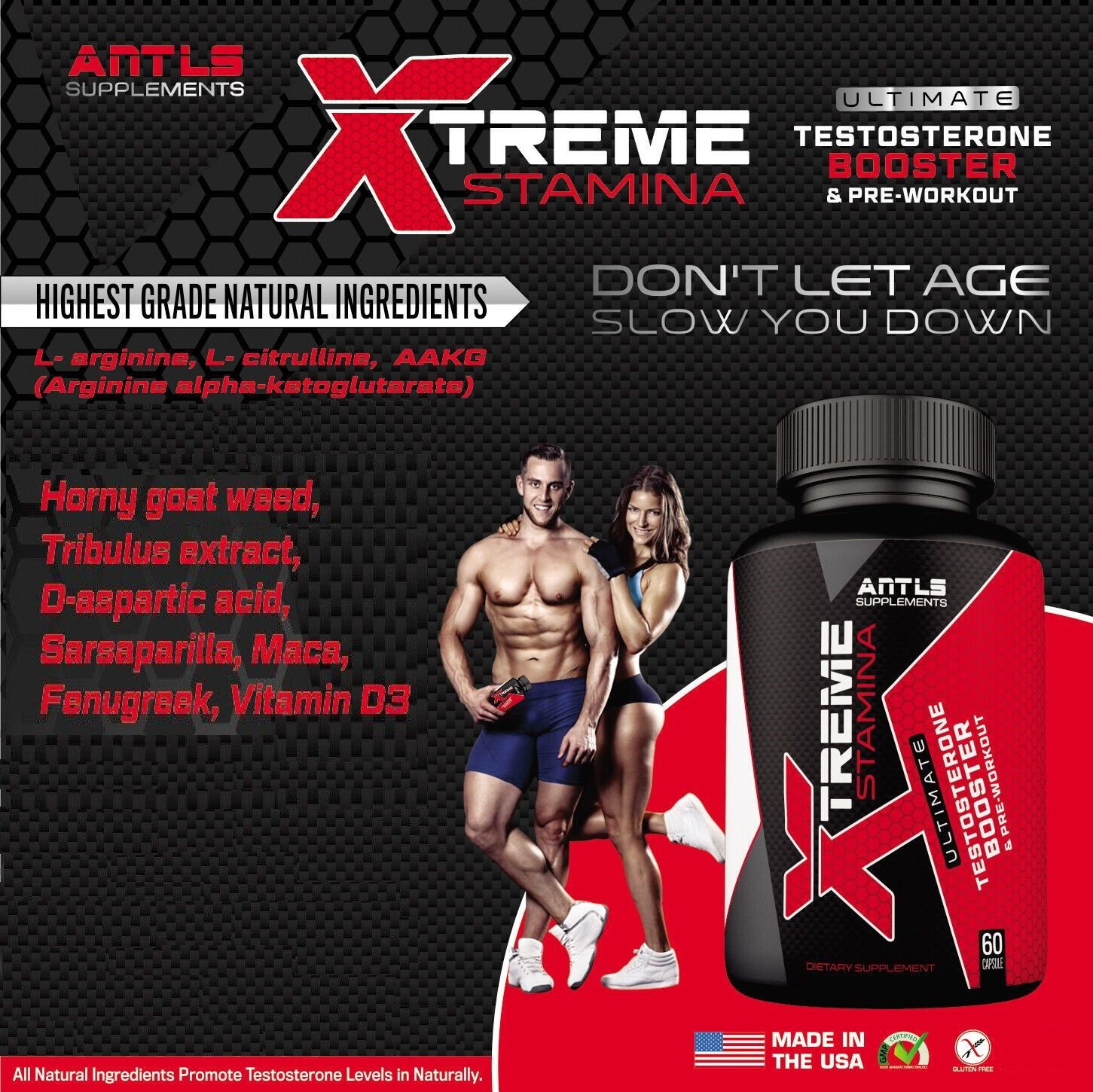 Nitric Oxide Testosterone Booster Pre Workout Multivitamin Men Xtreme Stamina