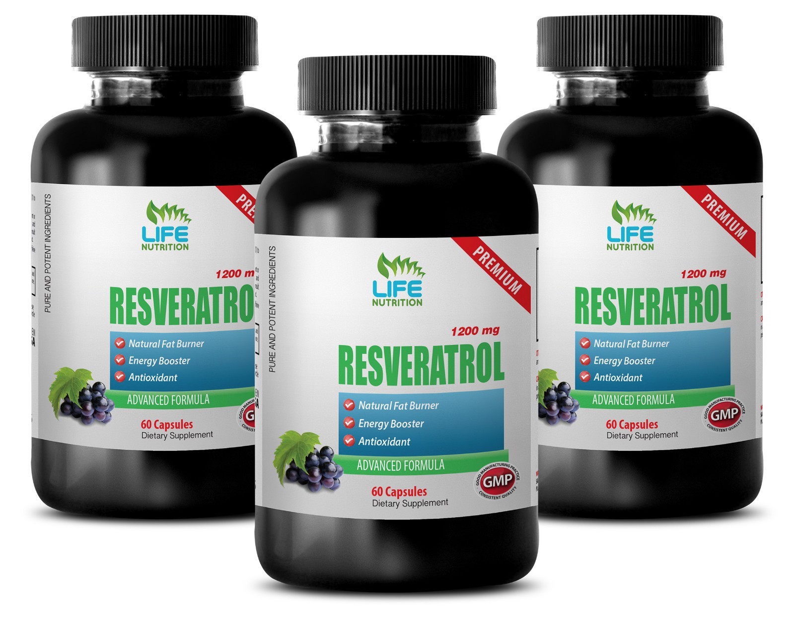 Green Tea Extract – Resveratrol Complex 1200mg – Lose Weight Fast Caps 3B