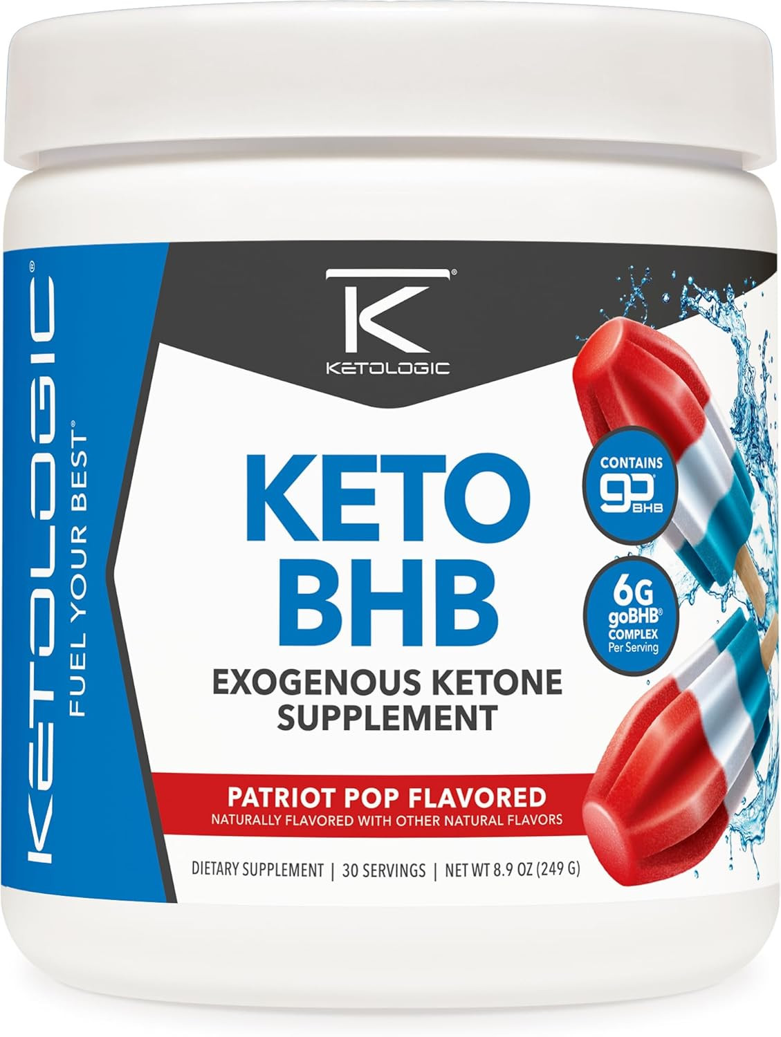 Keto BHB (Patriot Pop Flavor) 30 Servings – Exogenous Ketone Supplement with Gob