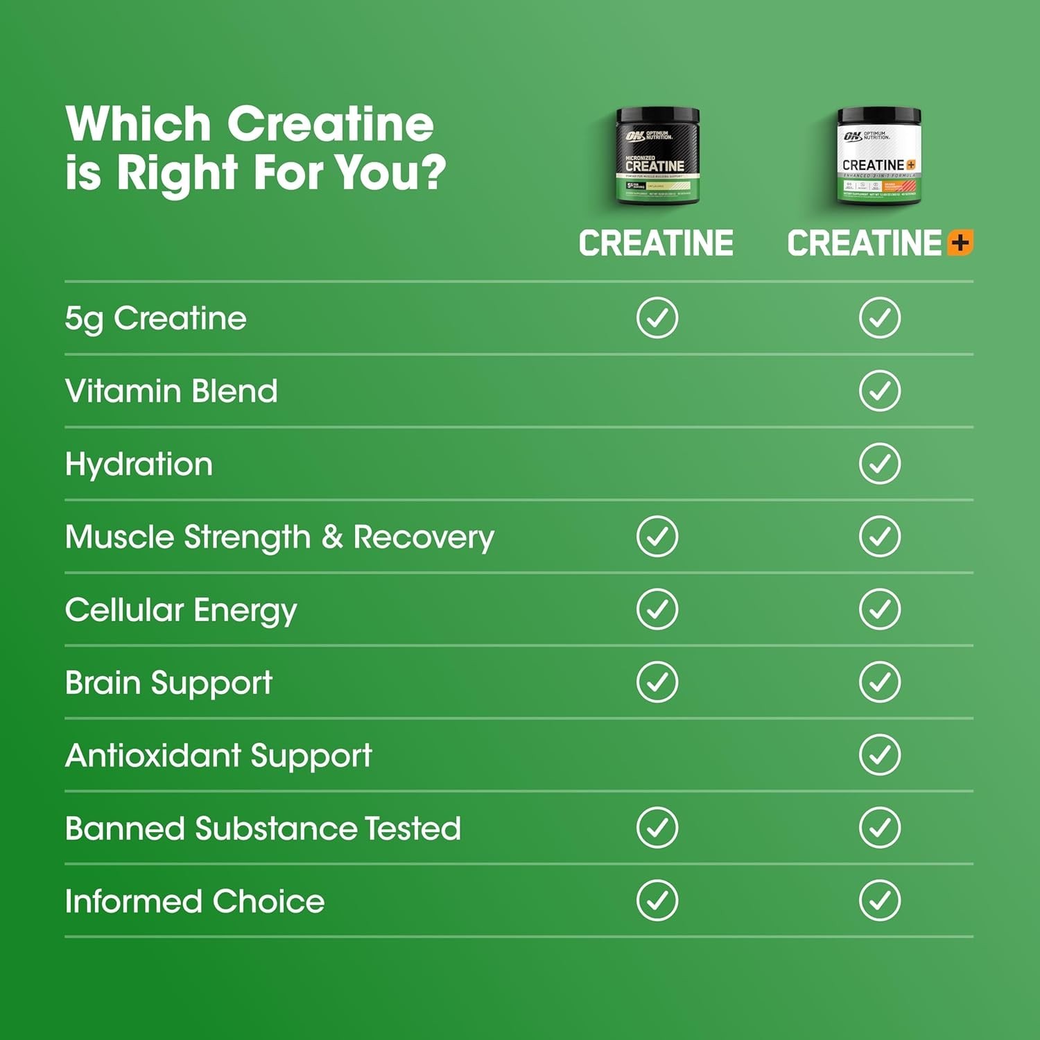 Optimum Nutrition Micronized Creatine Monohydrate Powder 60 Servings 5g