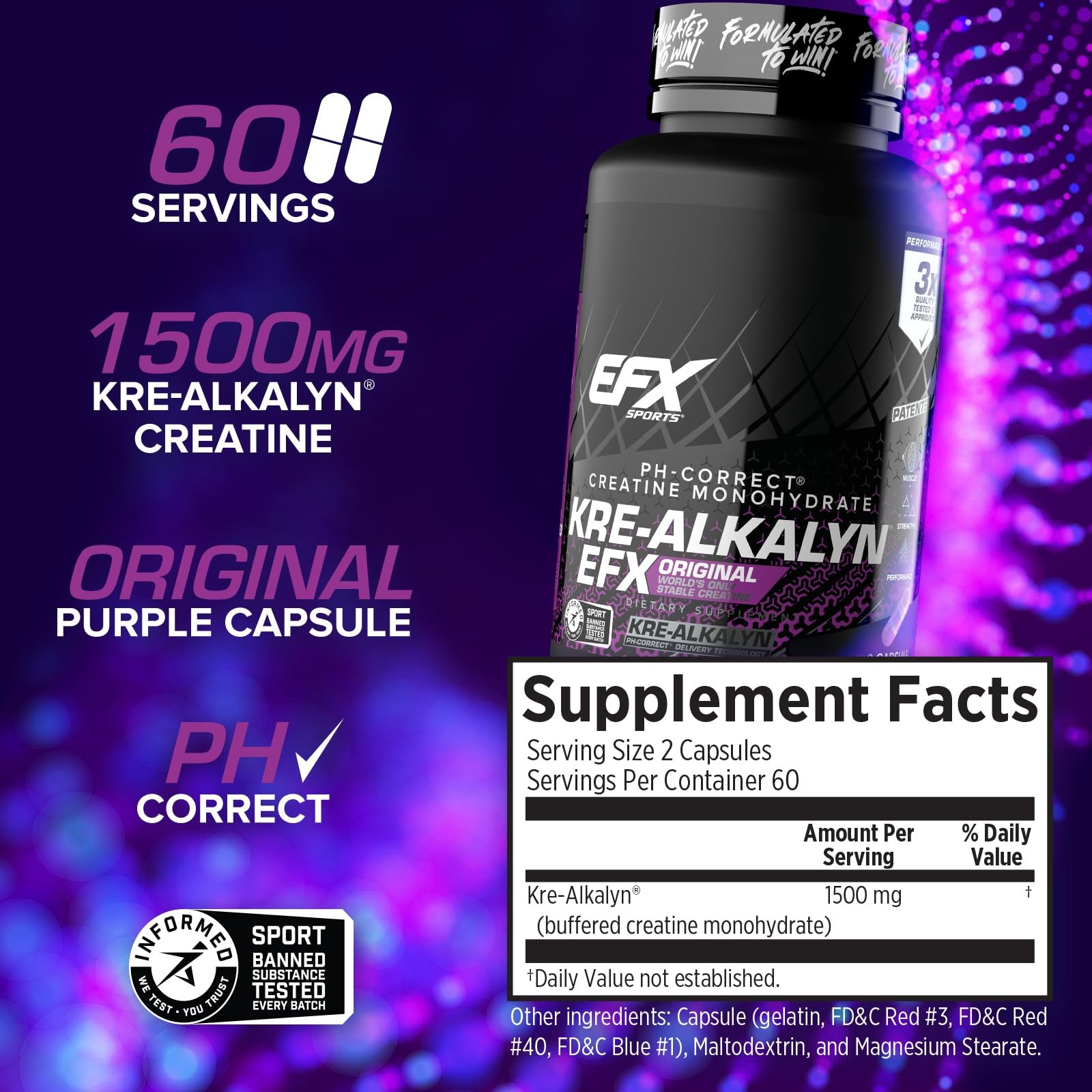 Kre-Alkalyn EFX | pH Correct Creatine Monohydrate Pill Supplement | Strength,…