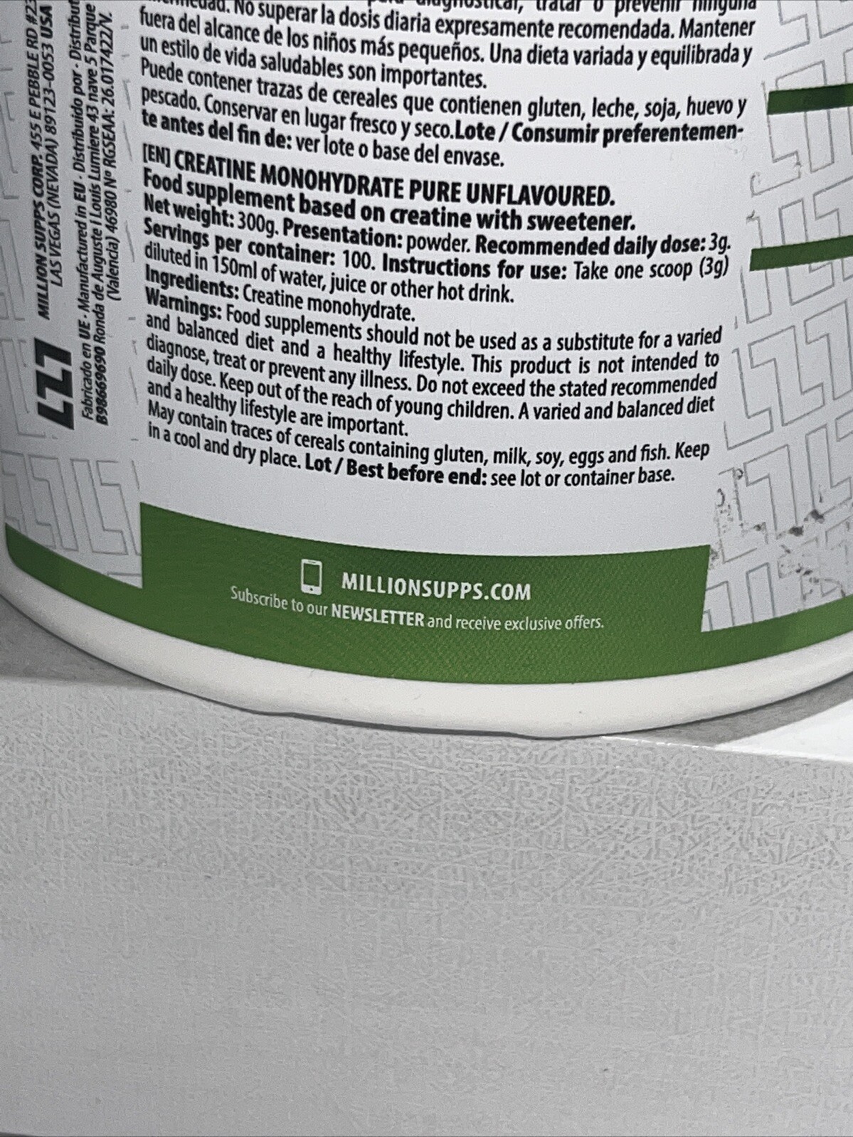 100% Micronized Creatine Unflavored 10.5oz Sealed 100 Servings