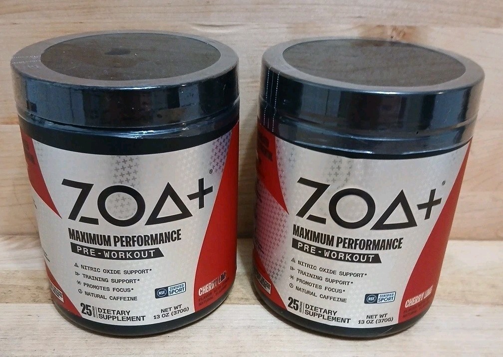 2CT: ZOA+ Zero Sugar PRE-WORKOUT! Powder “Cherry-Lime” NSF-CERTIFIED SPORT 13oz