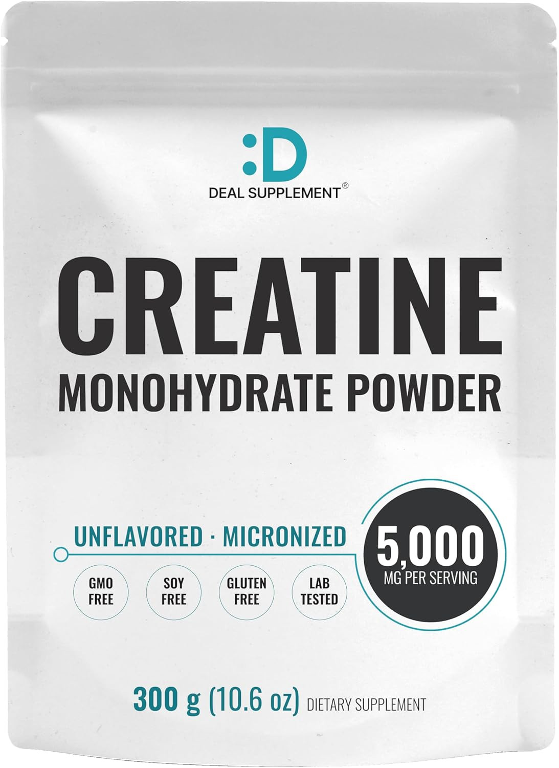 DEAL SUPPLEMENT Instant Creatine Monohydrate Powder, 5g Per Serving – 60 Serving