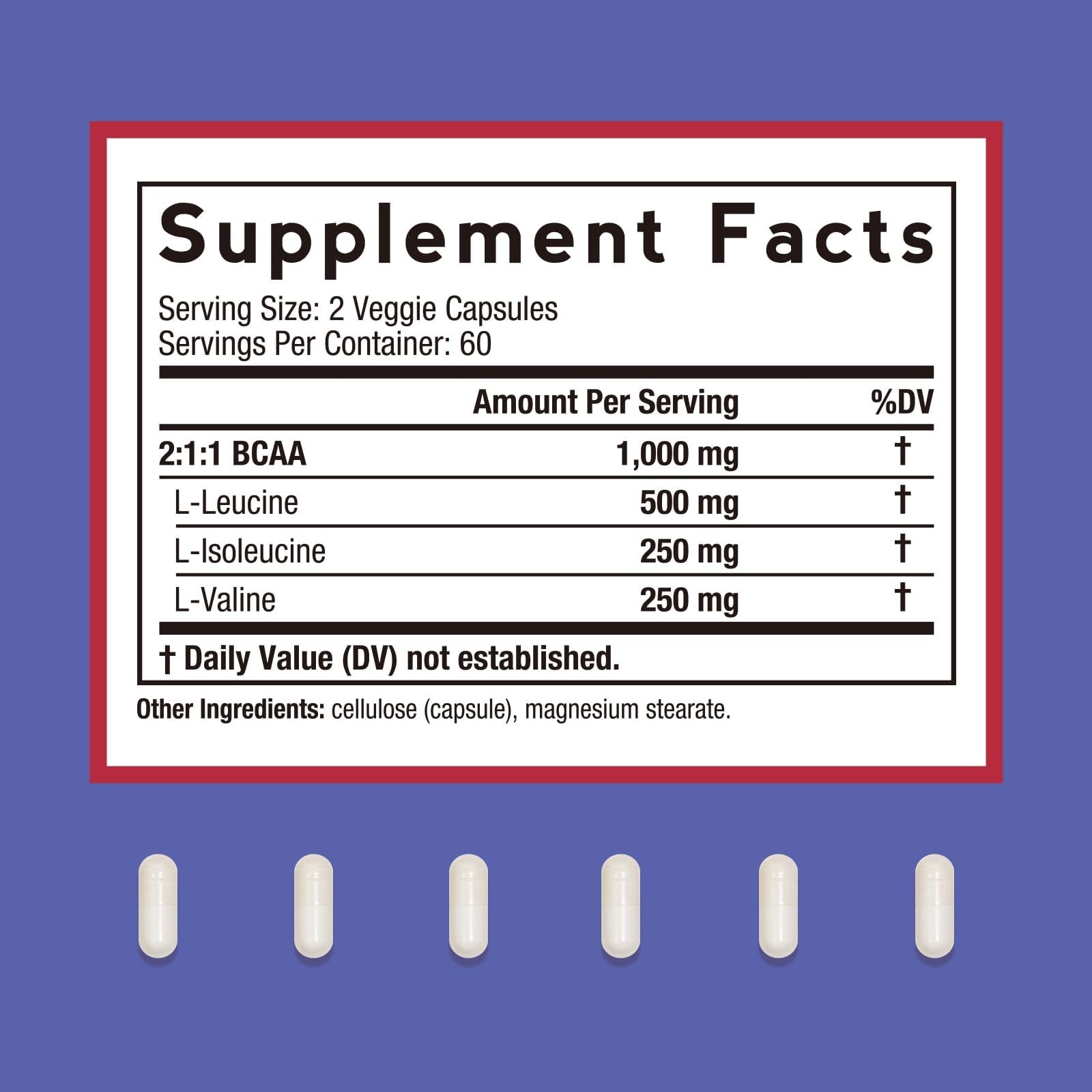 Doctors Recipes BCAA 1000 mg, 211 Ratio, L-Leucine, L-Isoleucine, L-Valine, B…