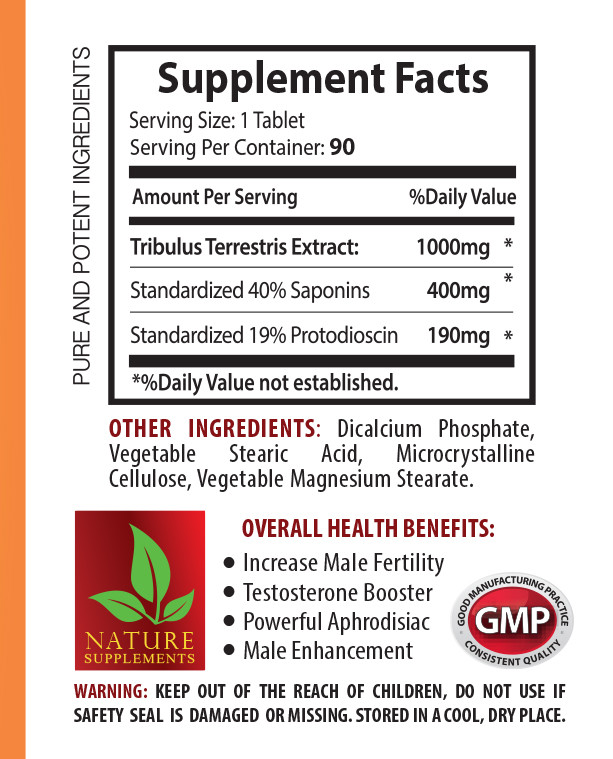 Tribulus Terrestris Extract – Testosterone Booster – Male Stamina 2 Bot 180 Tabs