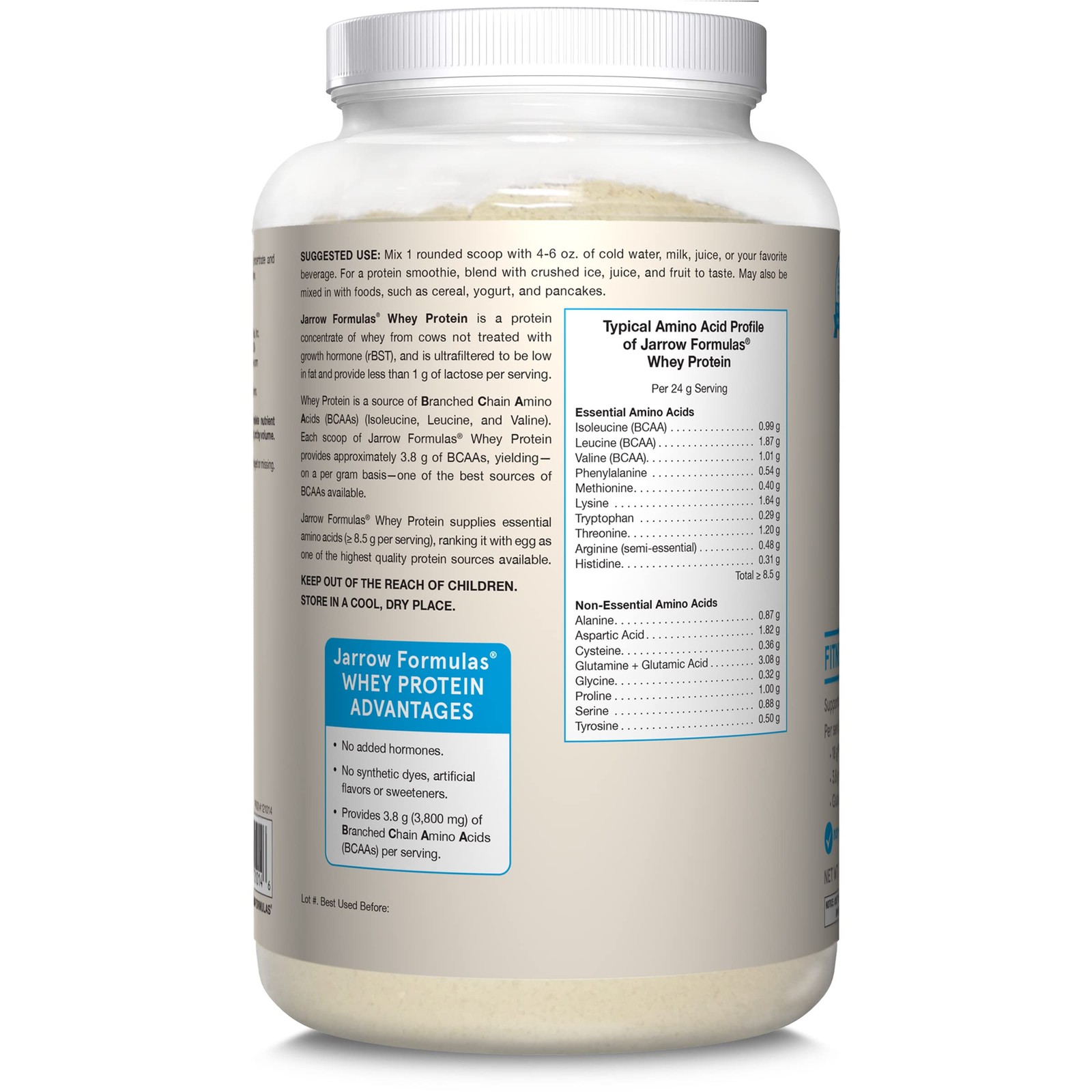 Jarrow Formulas Whey Protein 18 G Of Protein 3.8 G Of Bcaas And Glutamine