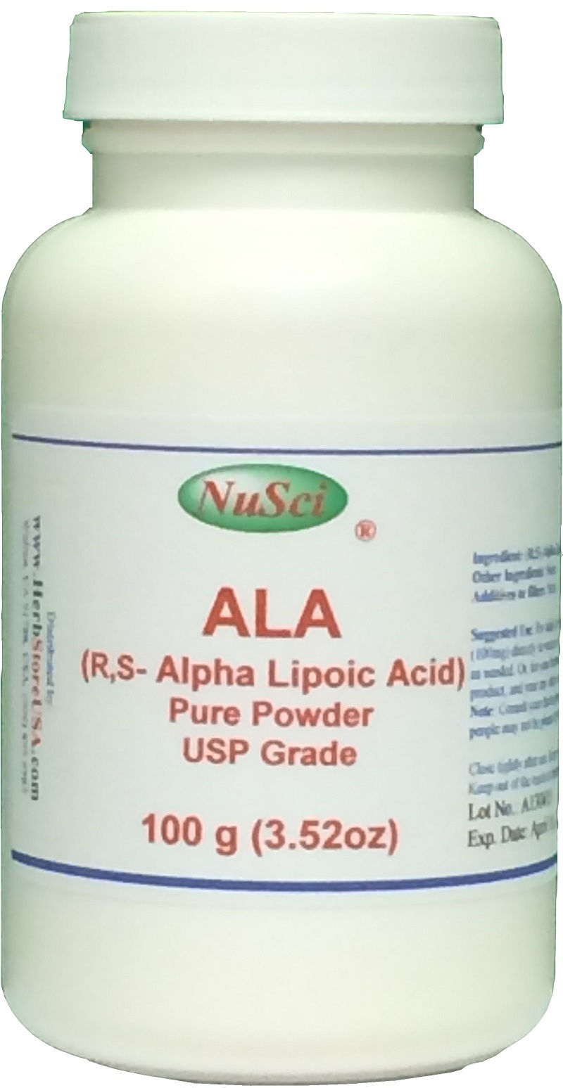 NuSci 100% pure Alpha Lipoic Acid Powder , R,S-ALA 250g (8.8 oz) USP Skin care