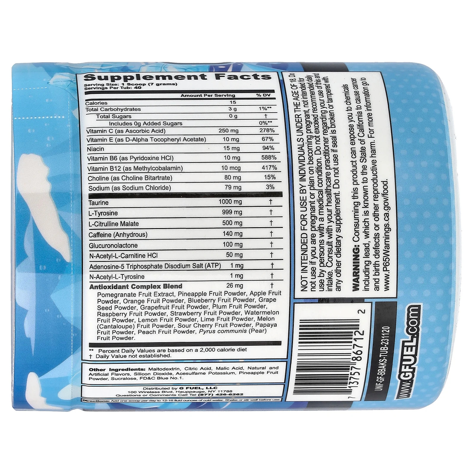 Energy Formula, Blue Ice, Blue Raspberry, 9.9 oz (280 g)