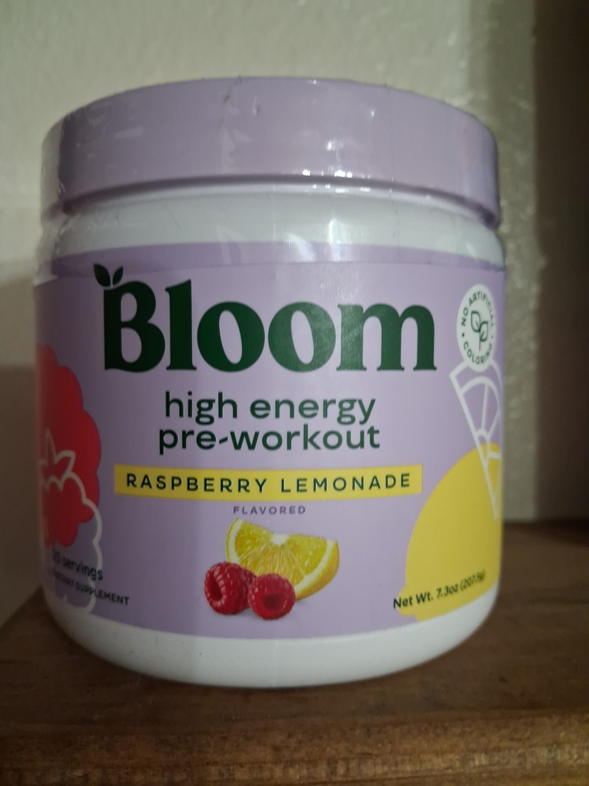Bloom High Energy pre-workout Raspberry Lemonade 25 Serv 7.3 Oz Exp28 Free Ship