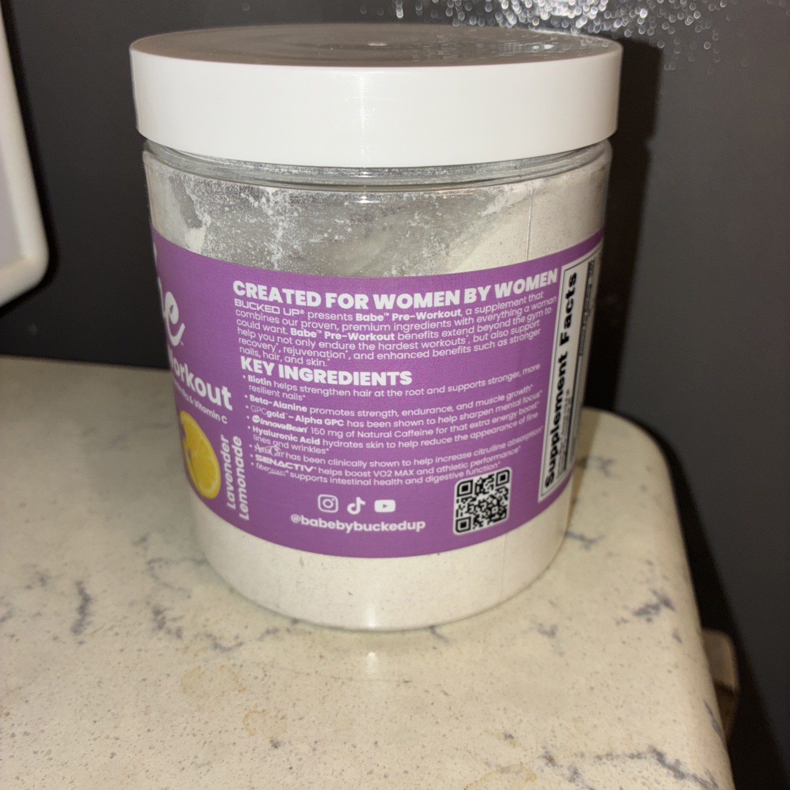 Bucked Up Babe Pre Workout Lavender Lemonade With Biotin 25 Serv New