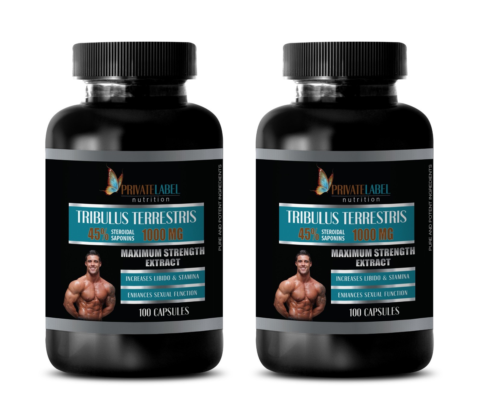 muscle building – TRIBULUS TERRESTRIS 1000mg – pre workout – 200 Capsules 2 Bot