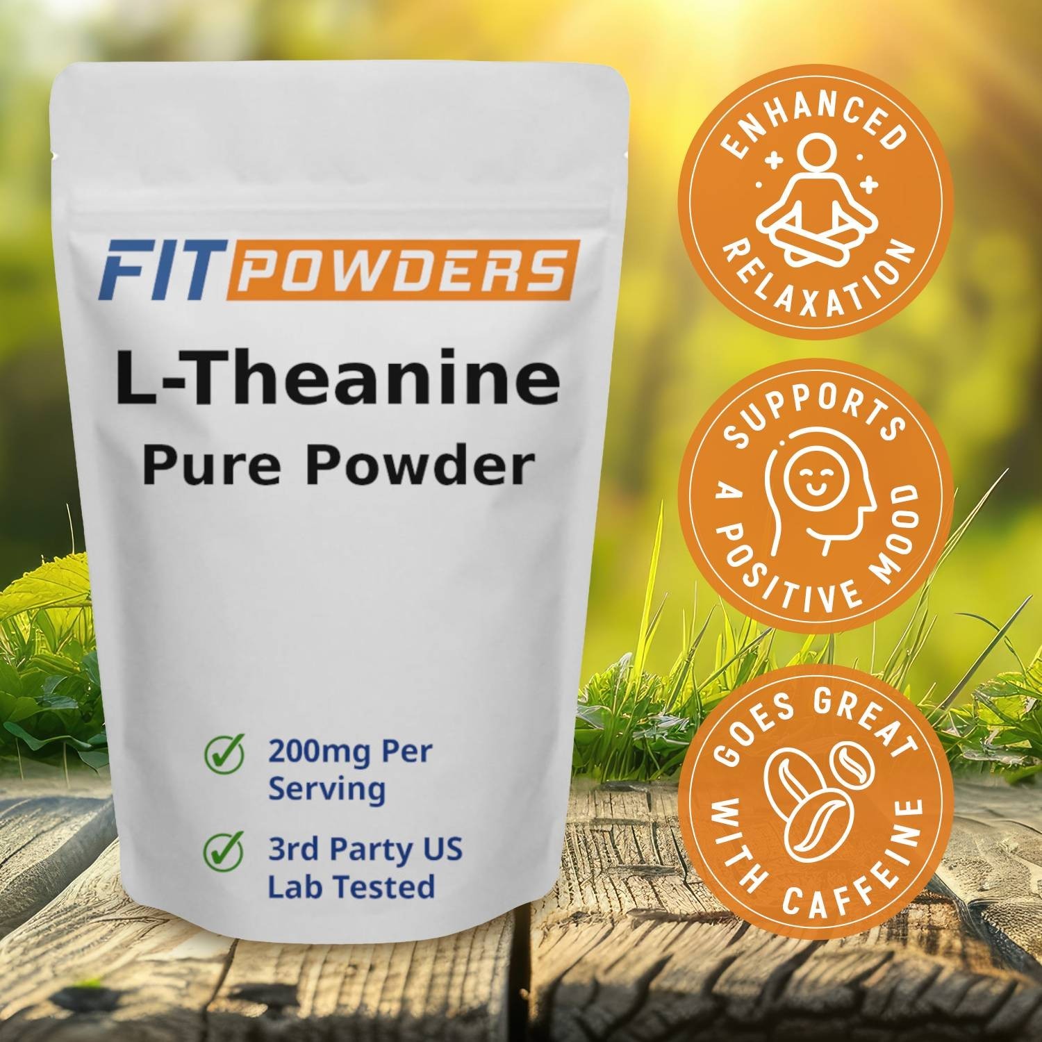 L-Theanine Powder 100% Pure 100 Grams – 3rd Party Tested, Non-GMO, With Scoop