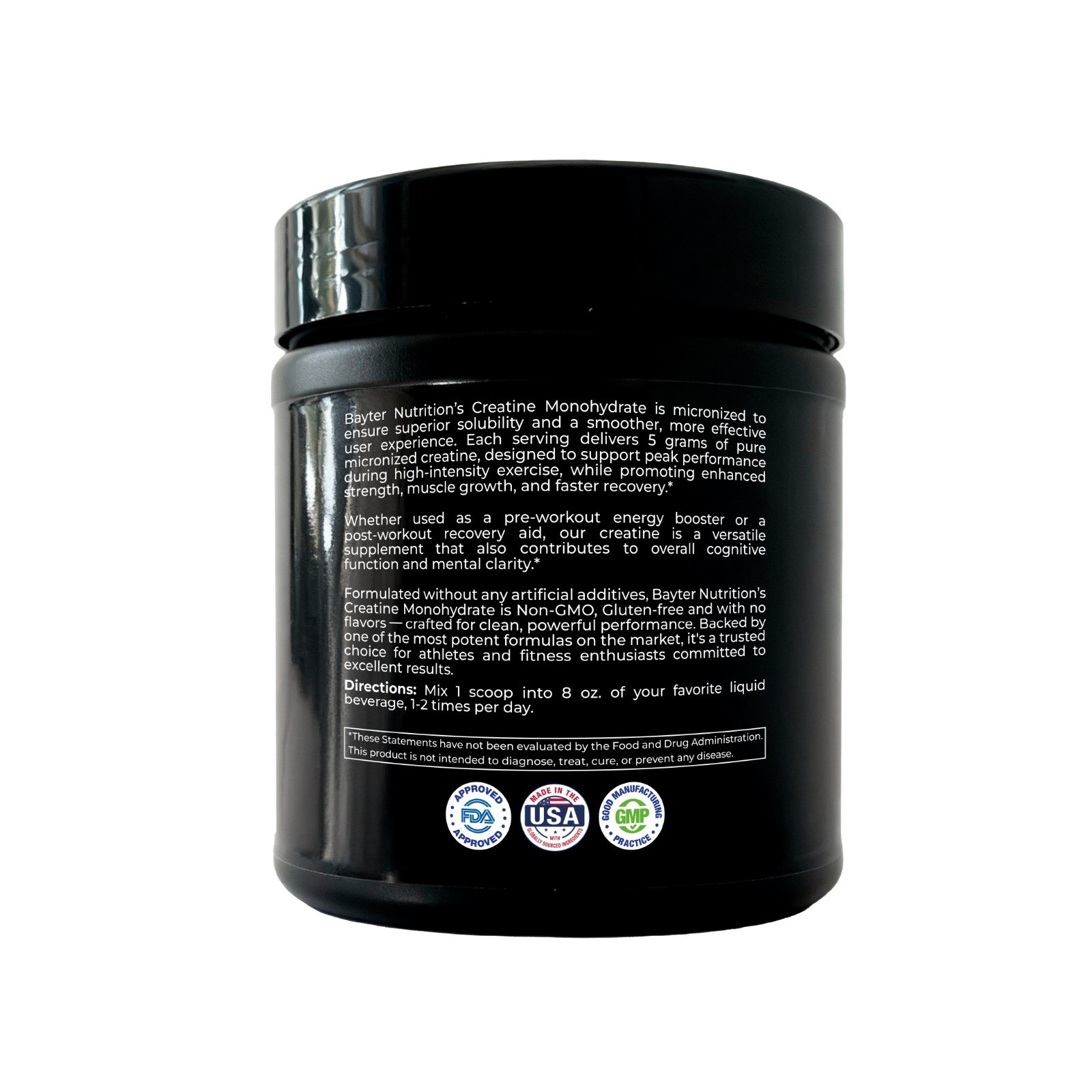 Bayter Nutrition Micronized Creatine Monohydrate Powder – 5g Per Serving