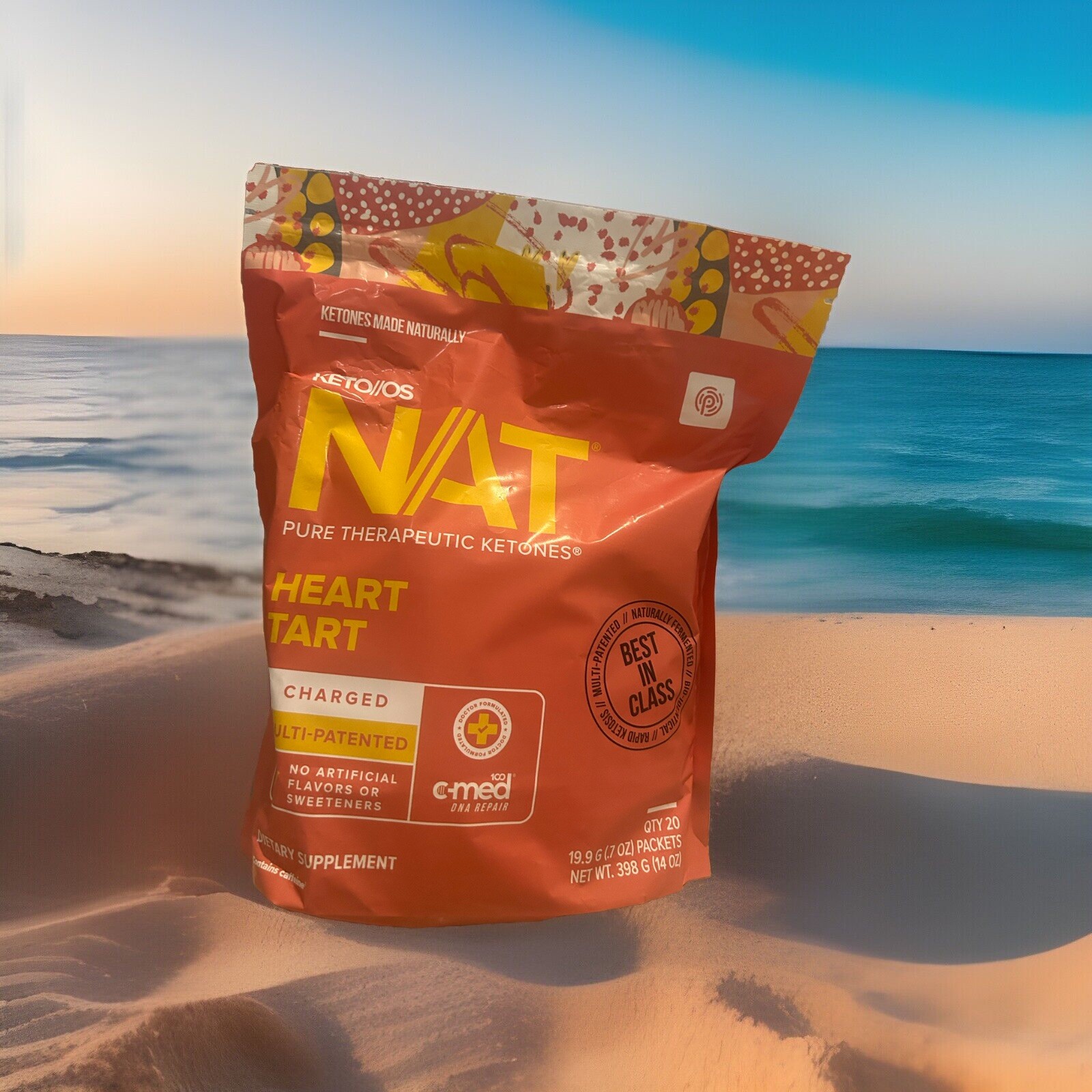 PRUVIT Ketones NAT 20 Packets HEART TART / Charged. 20 PK Free Shipping