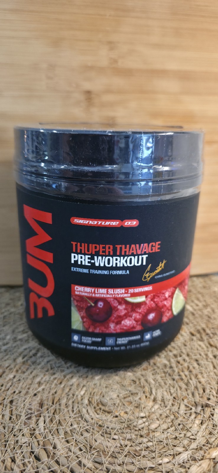Raw Nutrition Thuper Thavage pre-workout supplement in Cherry Lime Slush