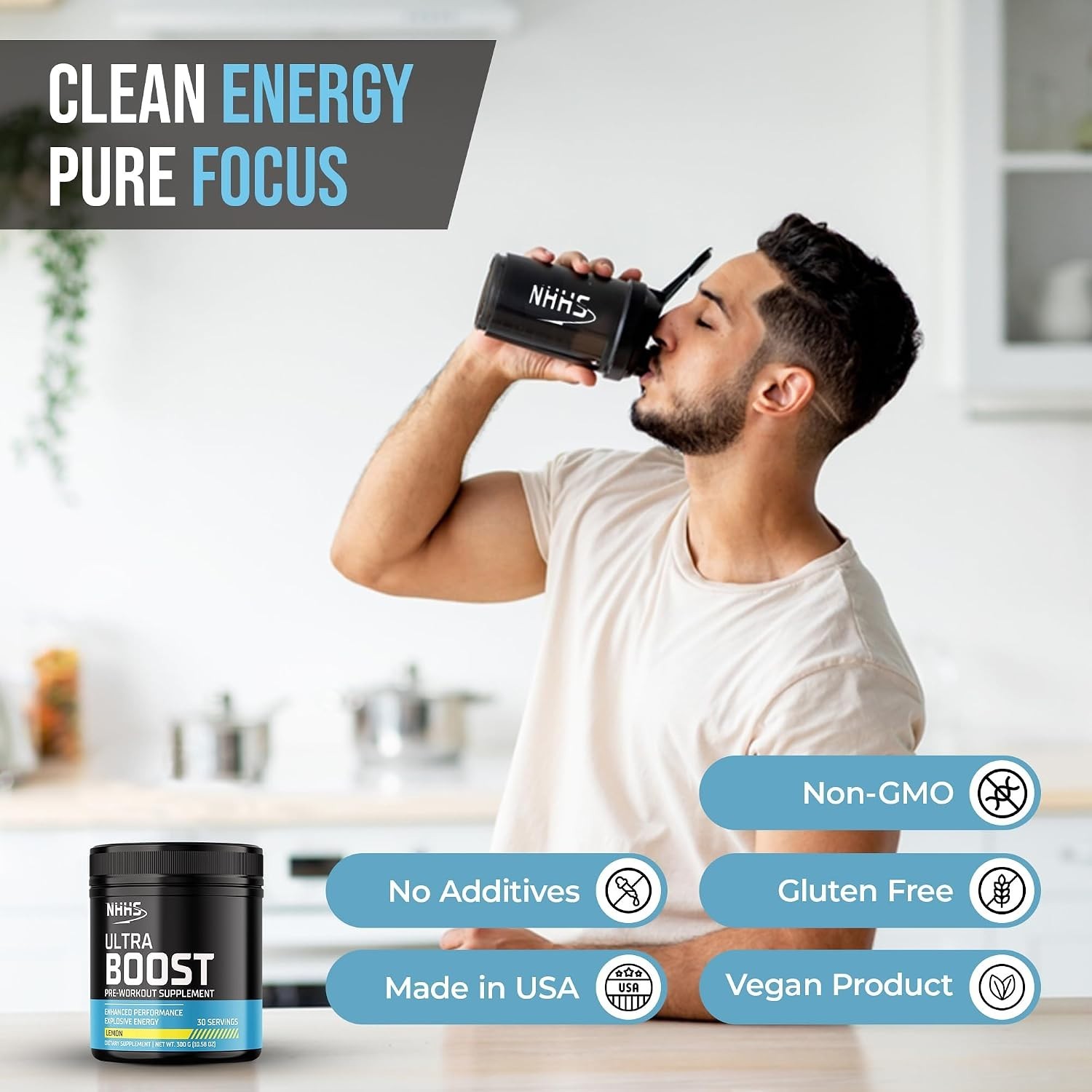 Ultra Boost Lemon Pre-Workout Powder: Clean, Explosive Energy & Performance i…