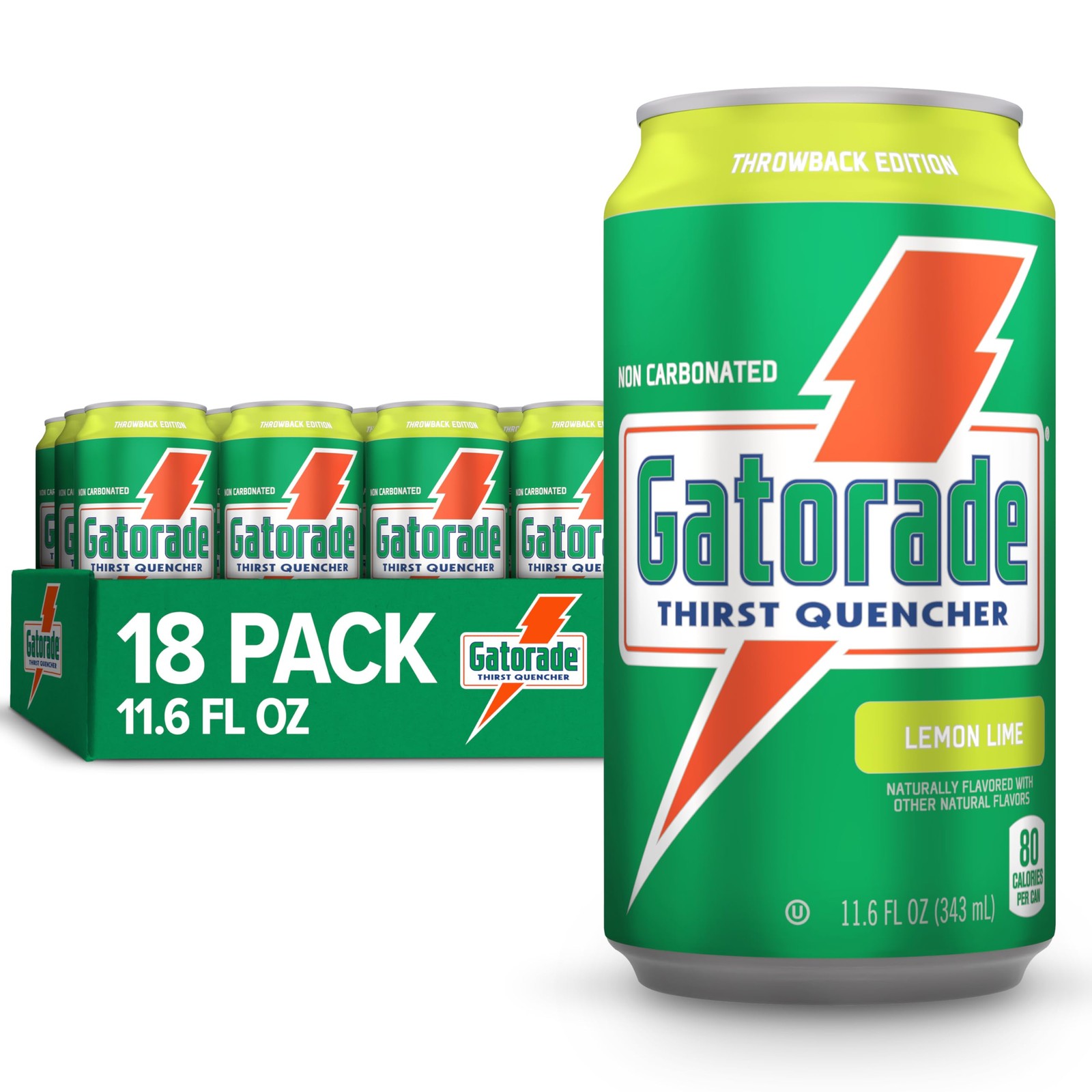 Gatorade Thirst Quencher, Lemon-Lime, 12 Fl Oz Cans 12 (Pack of 18)