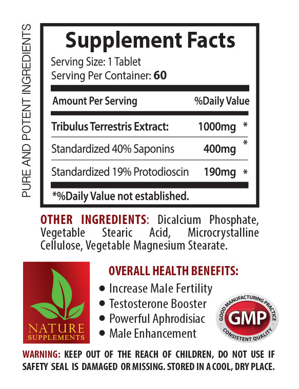 Saponins Extract – Tribulus Terrestris 1000mg Bulgarian Tribulus 3 Bot 180 Tab