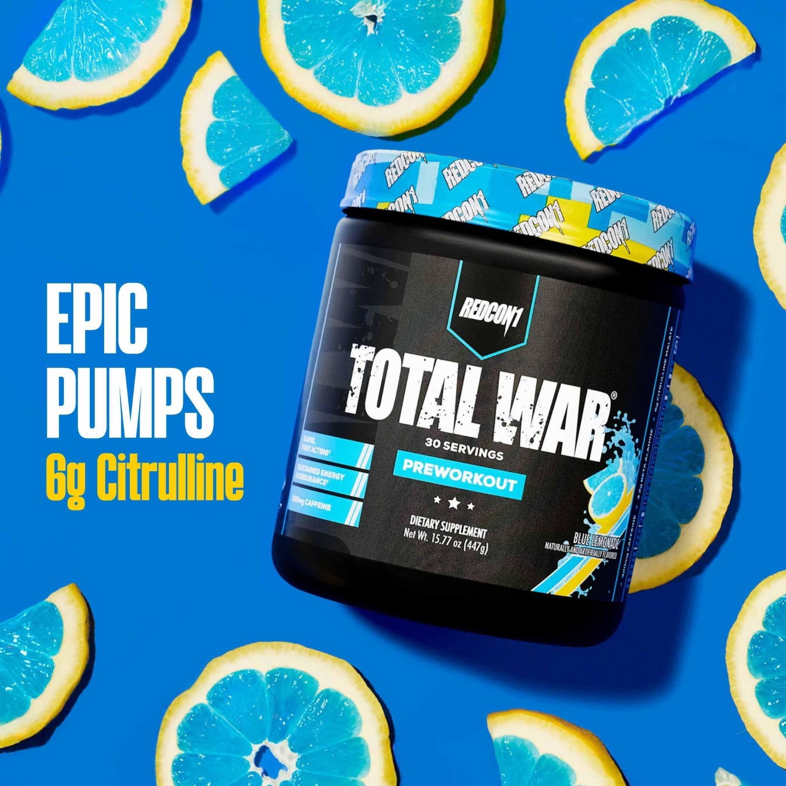 Total War Pre Workout Powder – Orange Crush Flavor, 320mg Caffeine, Citrulline,