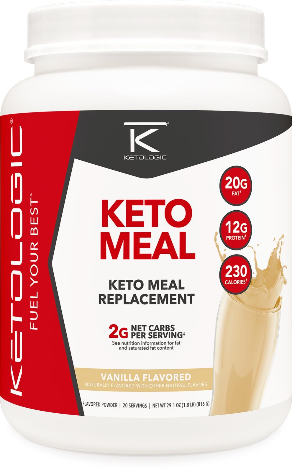 Keto Meal Replacement Shake Powder for Optimal Results + MCT Oil + Grass-Fed Whe