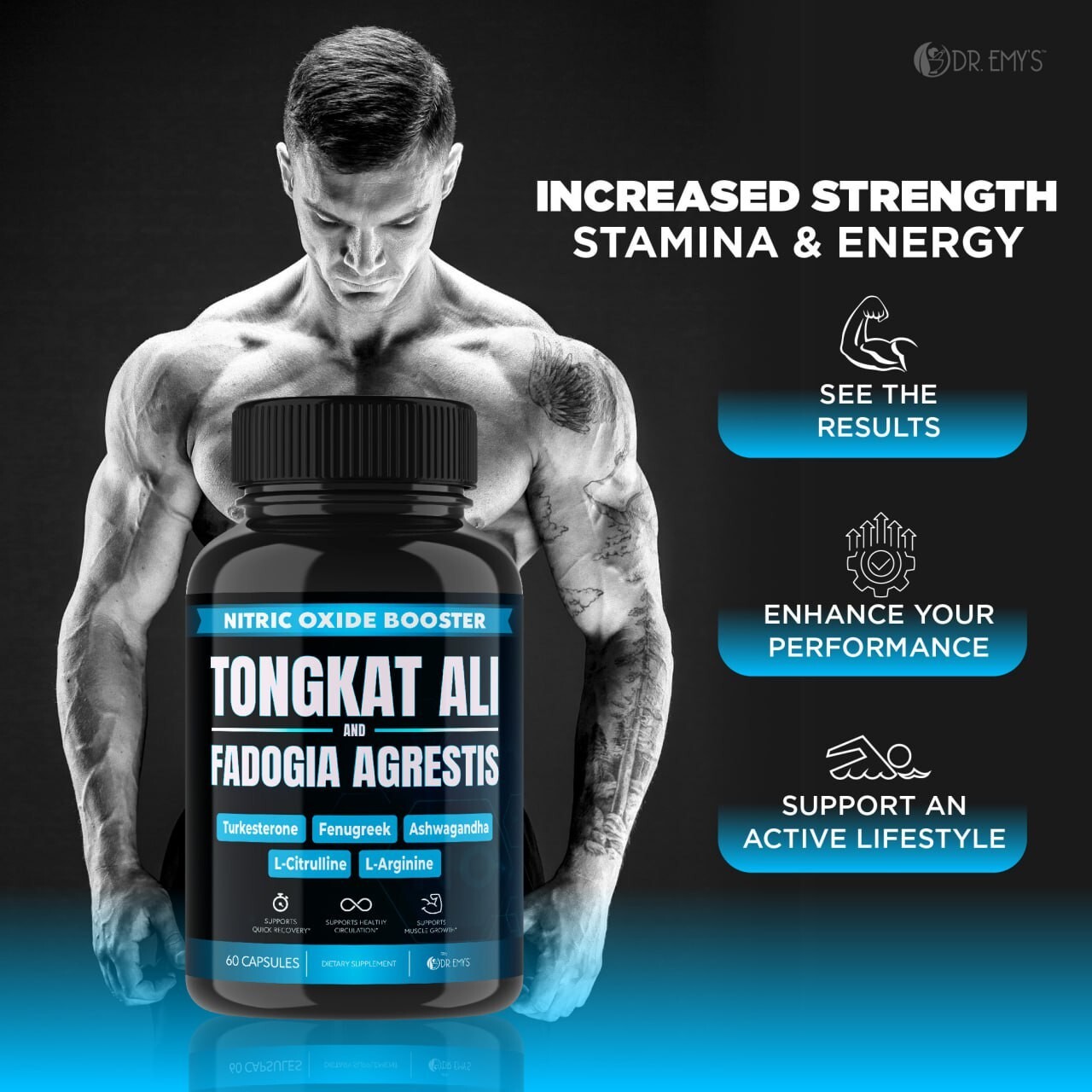 (2 Pack) Testosterone Supplement Booster Capsules Blood Flow Nitric Oxide