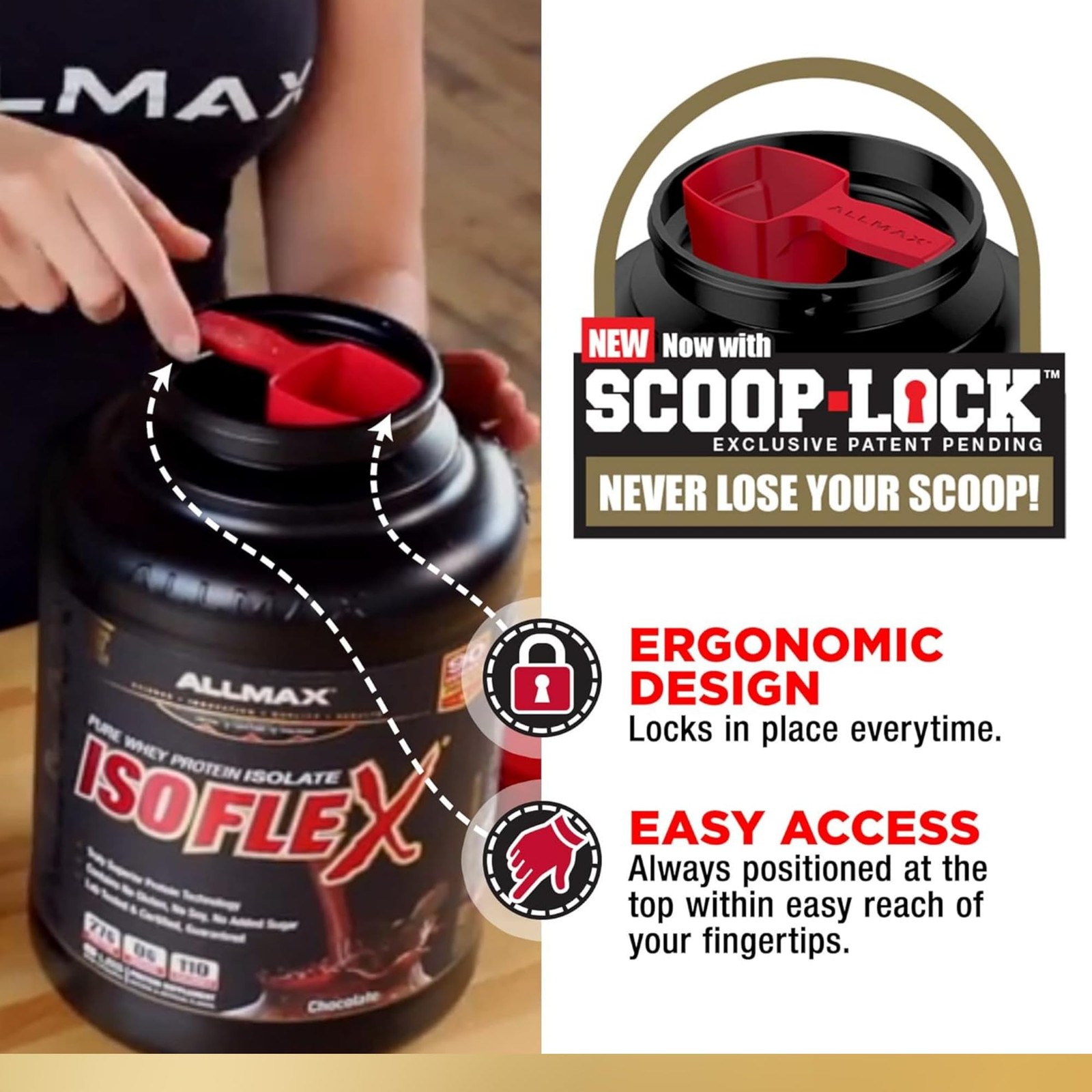 ALLMAX ISOFLEX Whey Protein Isolate Chocolate – 2 lb – 27 Grams of Protein Pe…