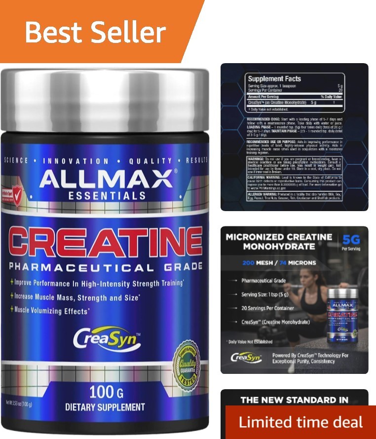 100 g Gluten-Free Micronized Creatine Powder – Supports Muscle Growth & Recovery