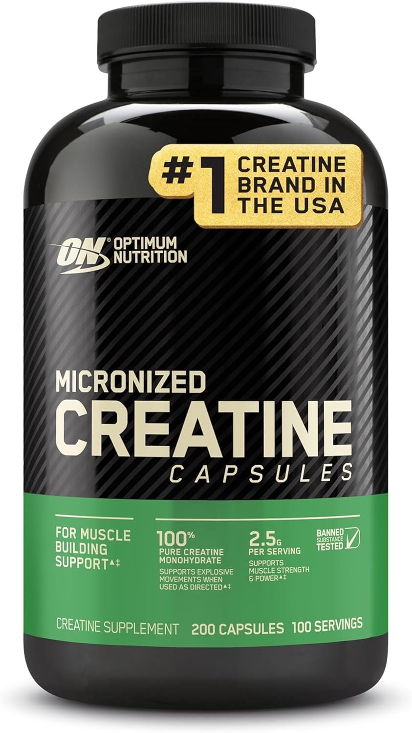Optimum Nutrition Micronized Creatine Monohydrate 200 Capsules 2500m