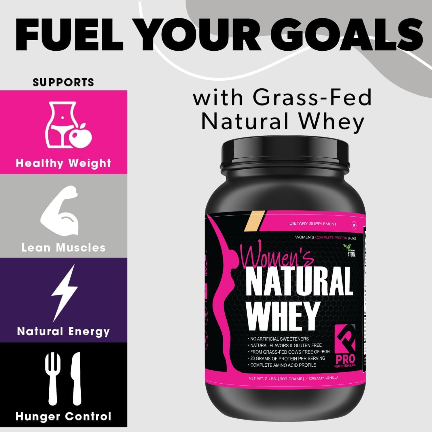 PRO NUTRITION LABS Whey Protein Powder for Women Vanilla Powder – Low Carb Gl…