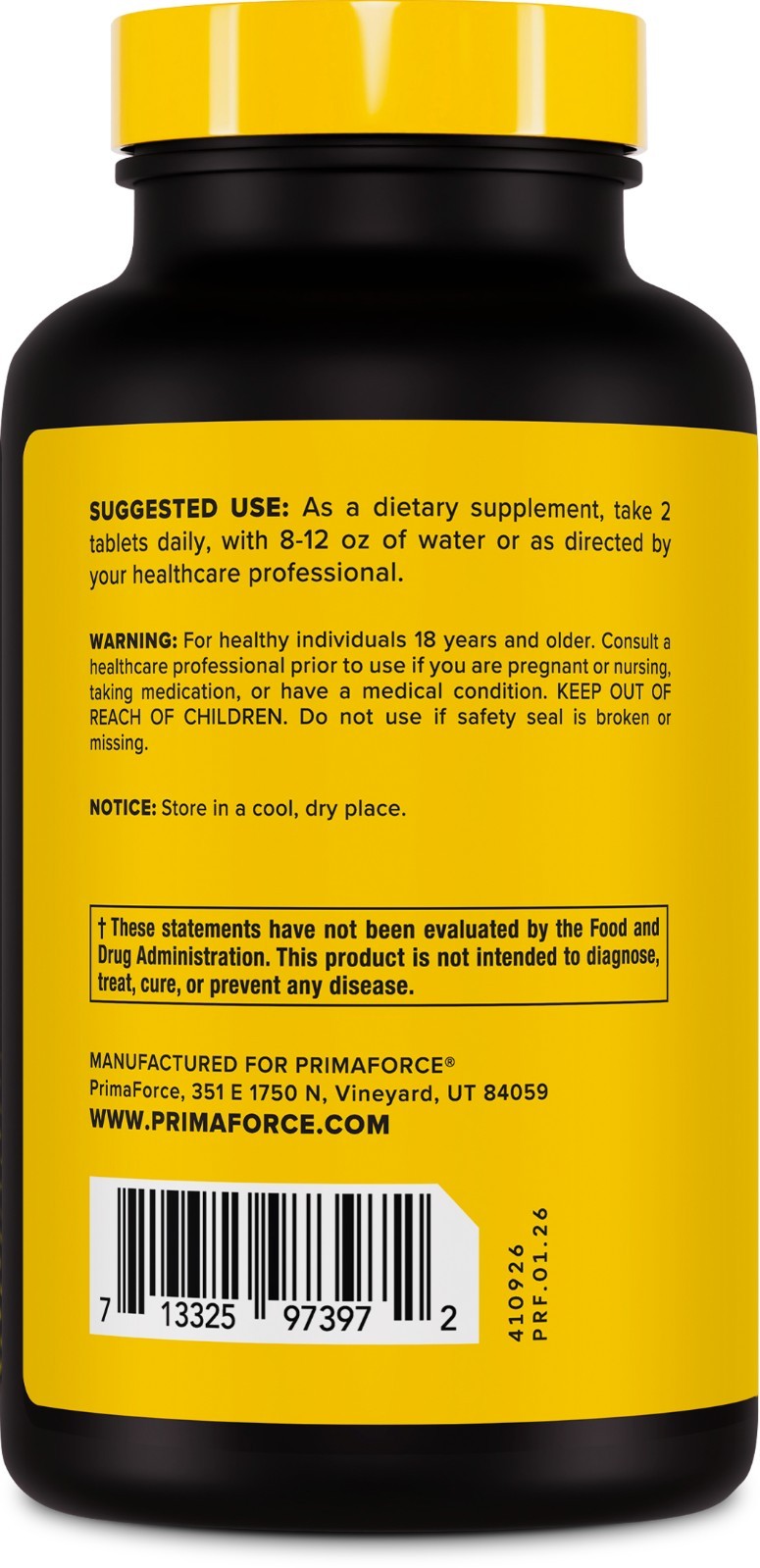 PrimaForce L-Citrulline 2500mg, 120 Tablets, 60 Servings