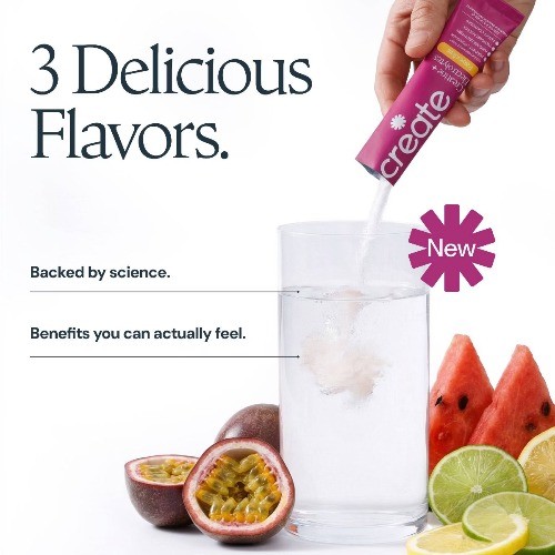 Create Wellness Creatine +Electrolytes Mix Monohydrate Stick Packs NSF Certified