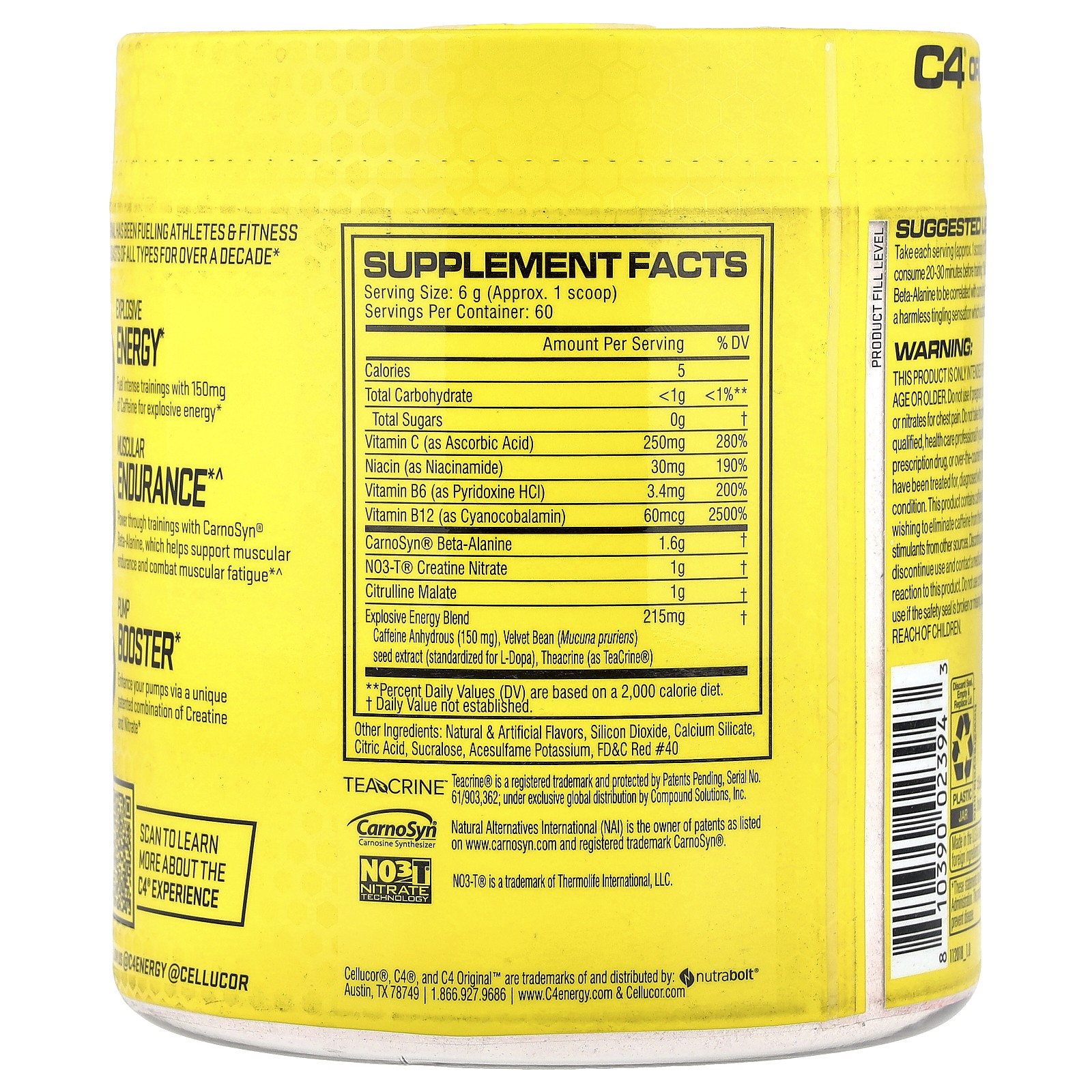 C4 Original, Pre-Workout, Fruit Punch, 12.7 oz (360 g)