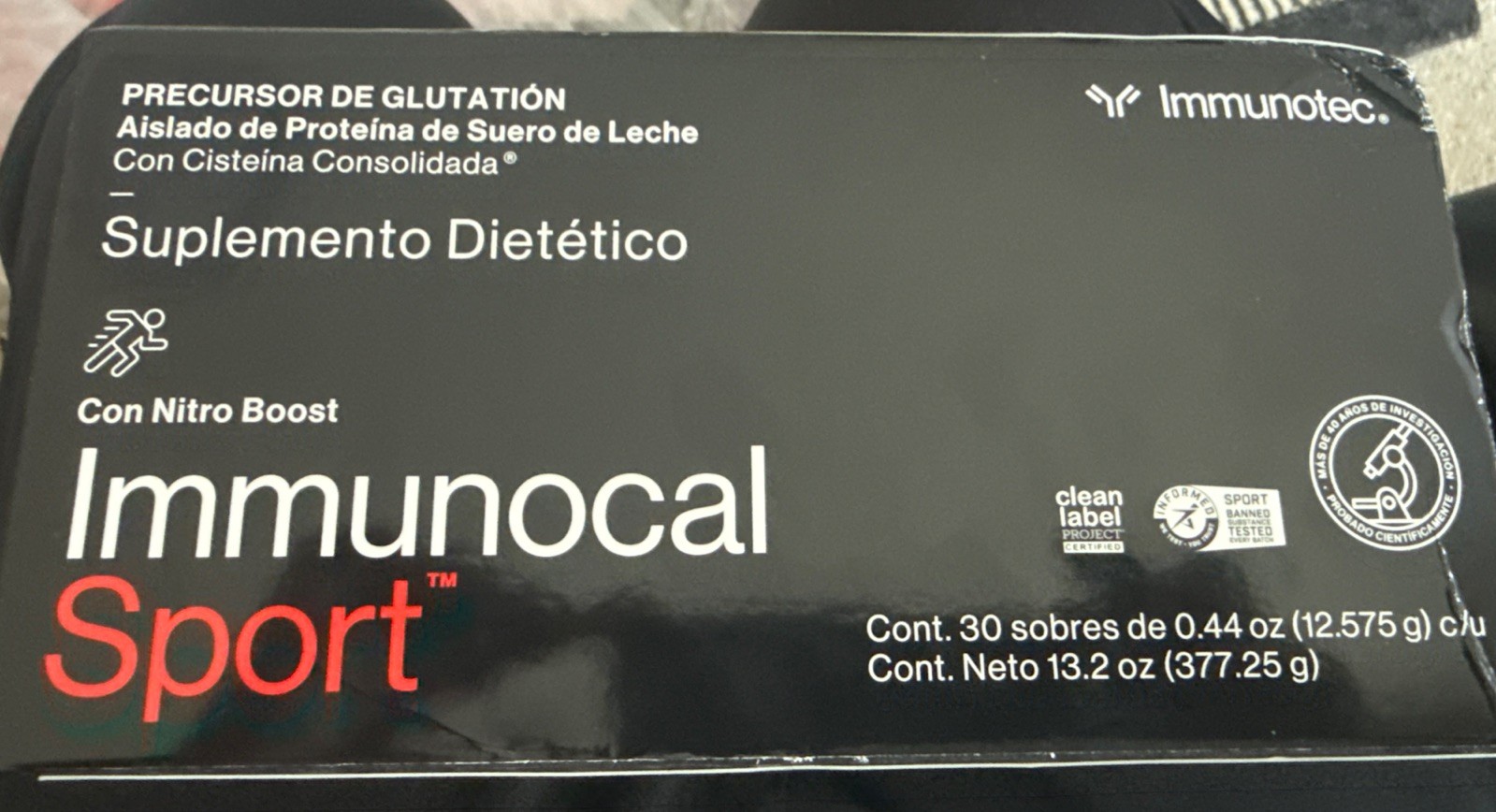 1 Immunocal Sport : black NEW BOXES – 30 Pouches Exp 2028 with creatina