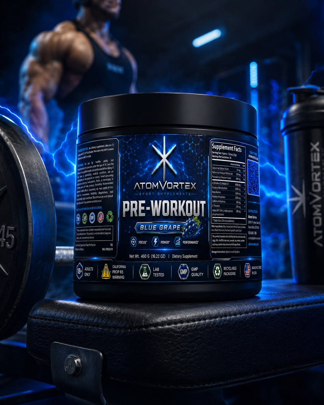 Atom Vortex Pre-Workout Blue Grape