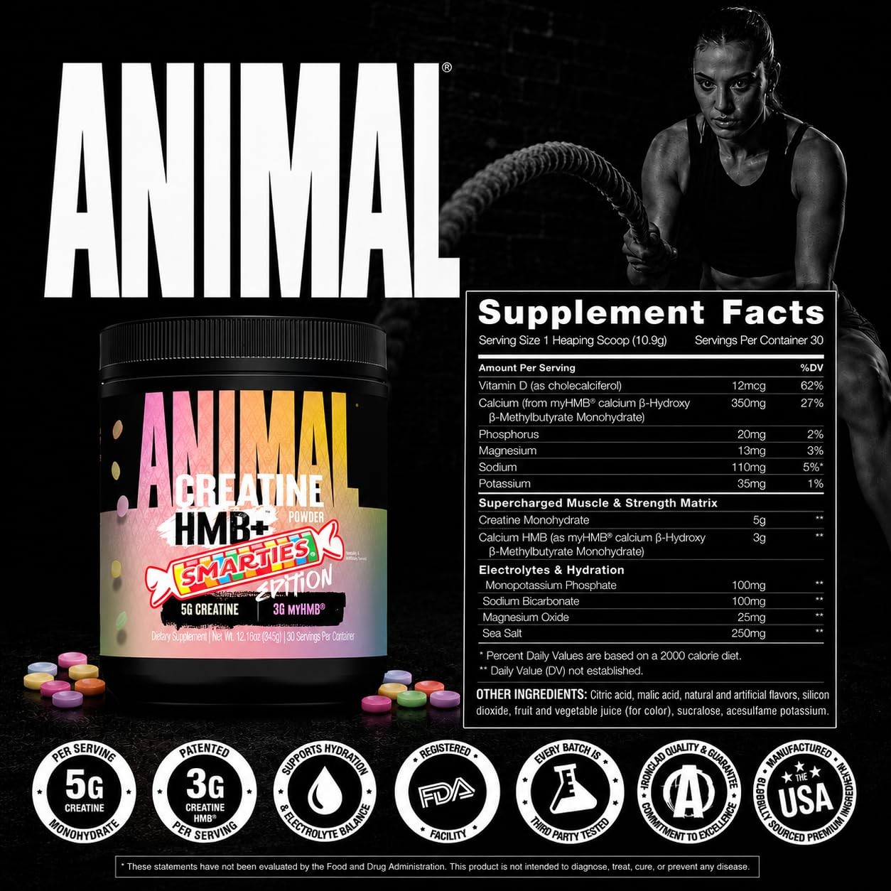 Creatine HMB Powder x Smarties – 3g myHMB + 5g Creatine Monohydrate Powder wi…