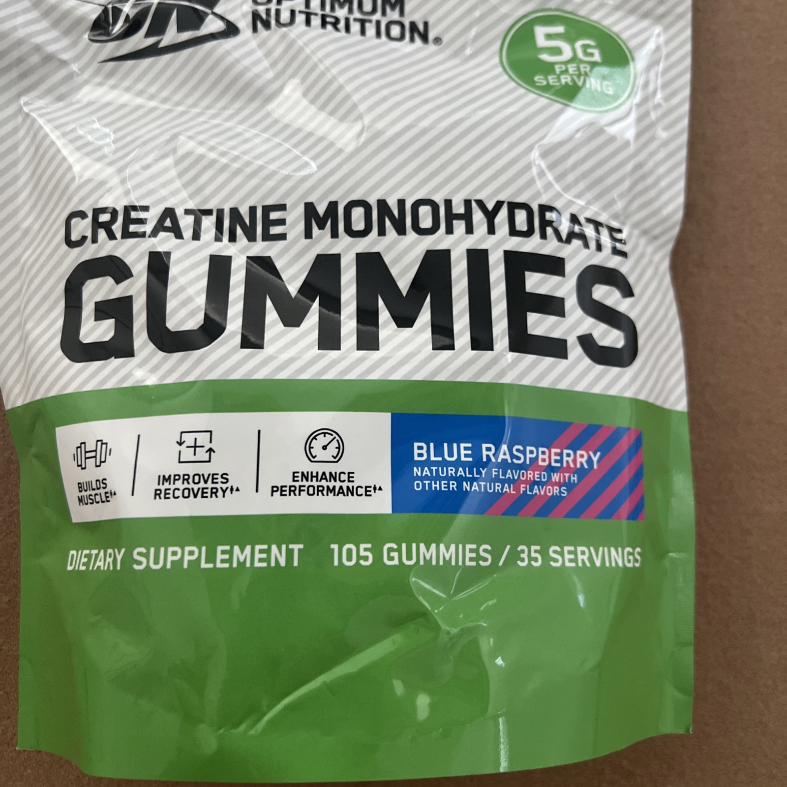 New Optimum Nutrition Creatine Monohydrate Gummies 105 Count 35Servings exp 3/27