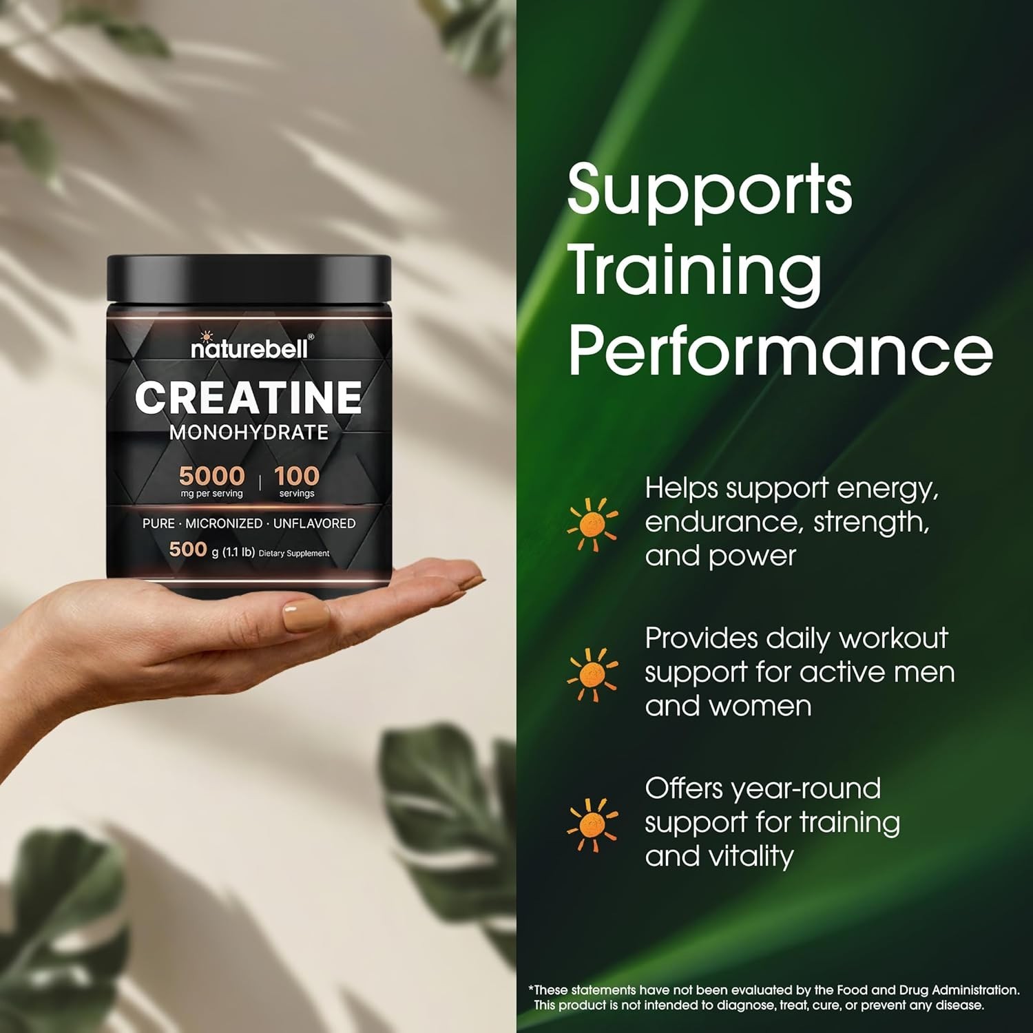 Creatine Monohydrate Powder – 500g Micronized Energy Support for Workout