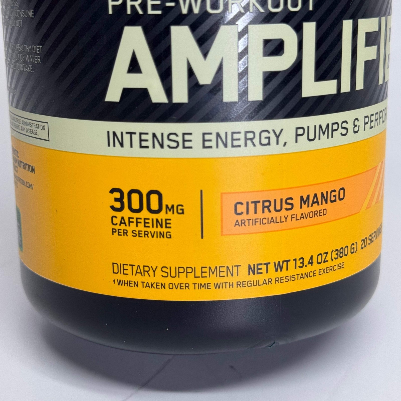 OPTIMUM NUTRITION Pre-Workout Amplifier, Citrus Mango 13.4oz 20 Servings BB 11/2