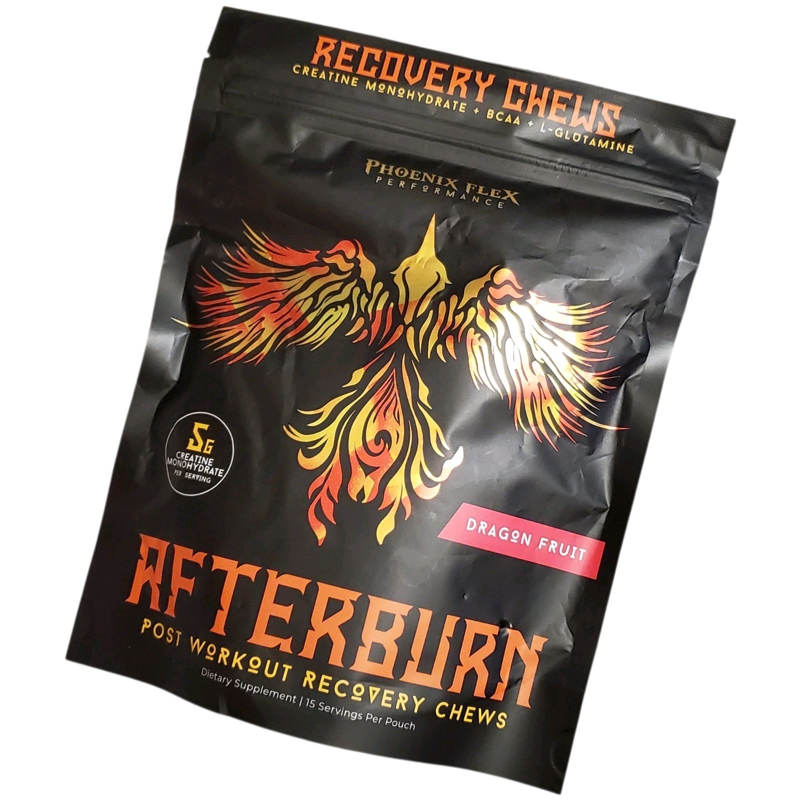 Afterburn Post Workout Recovery Chews Creatine BCAA Monohydrate Dragon Fruit