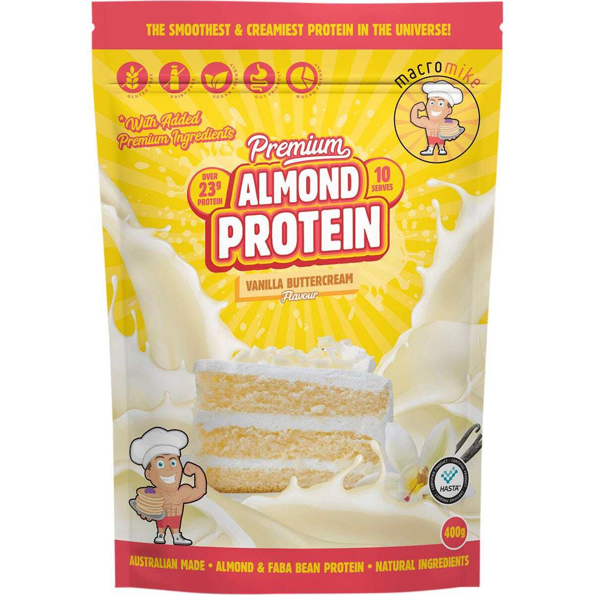MACRO MIKE Premium Almond Protein Vanilla Buttercream 400g