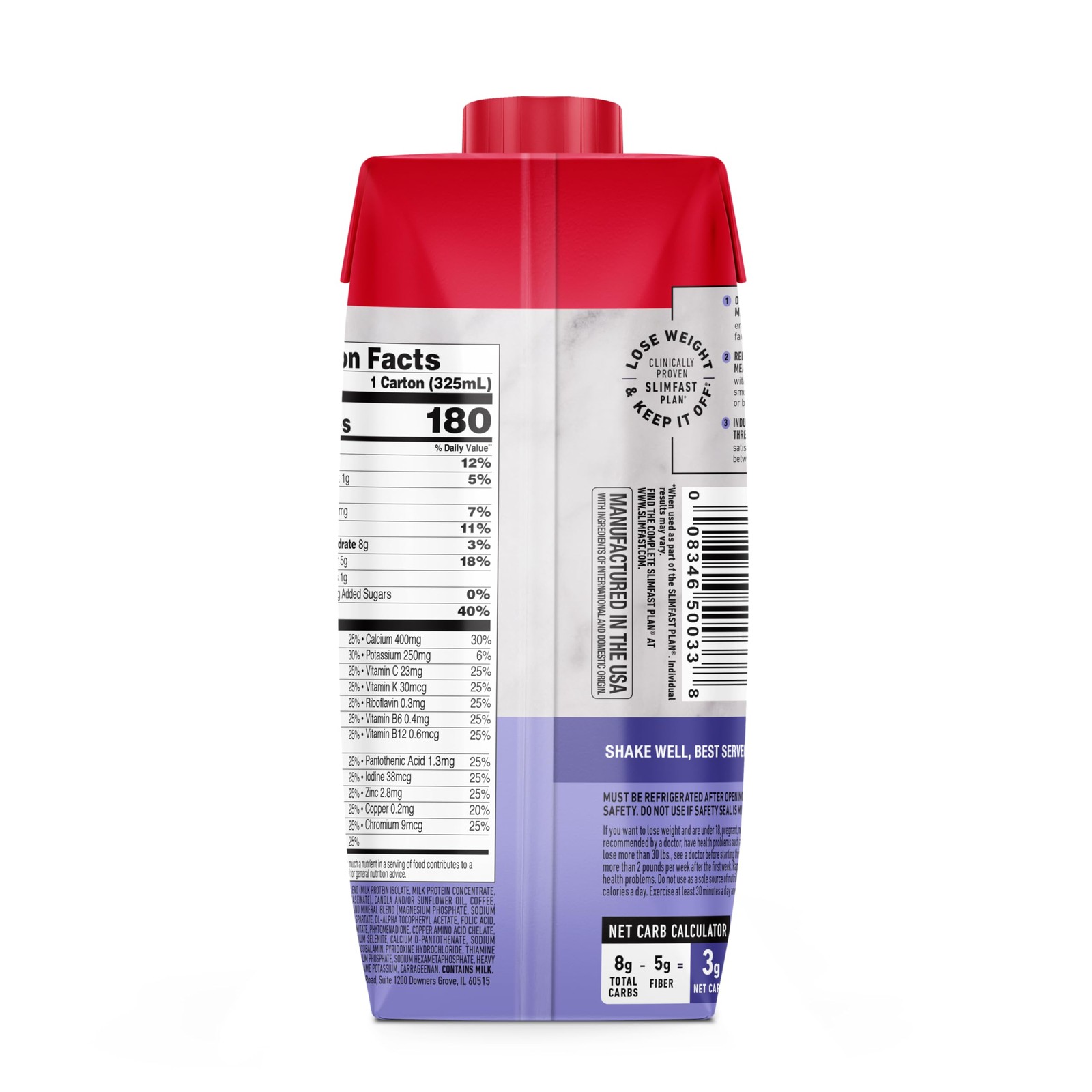 Slimfast Protein Shake Caffeine Caramel Macchiato- 20G Protein Meal Replacement