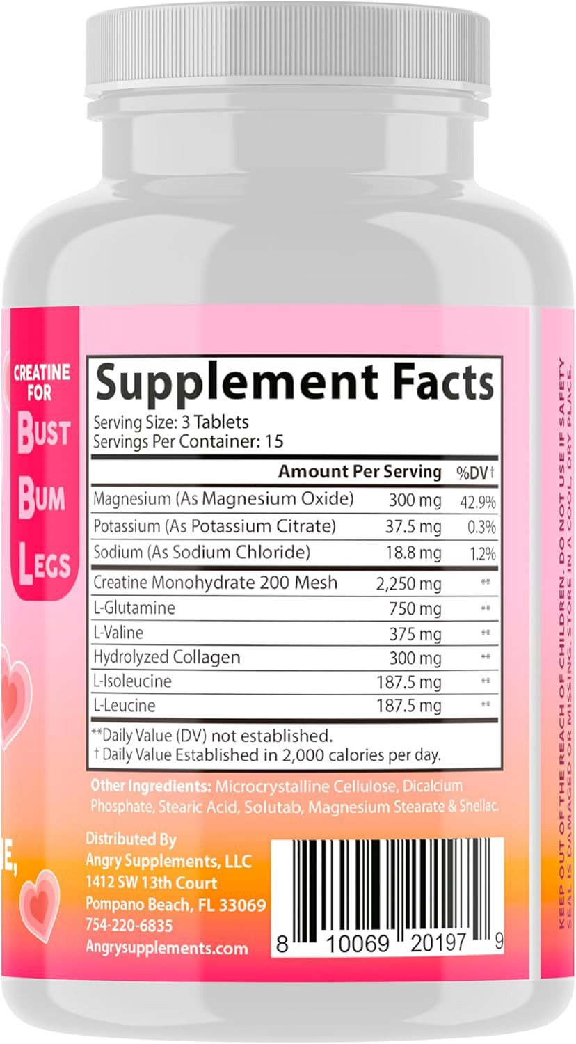 Better Booty BBL Tablets Creatine for Women Perfect Peach Glute Builder 45ct