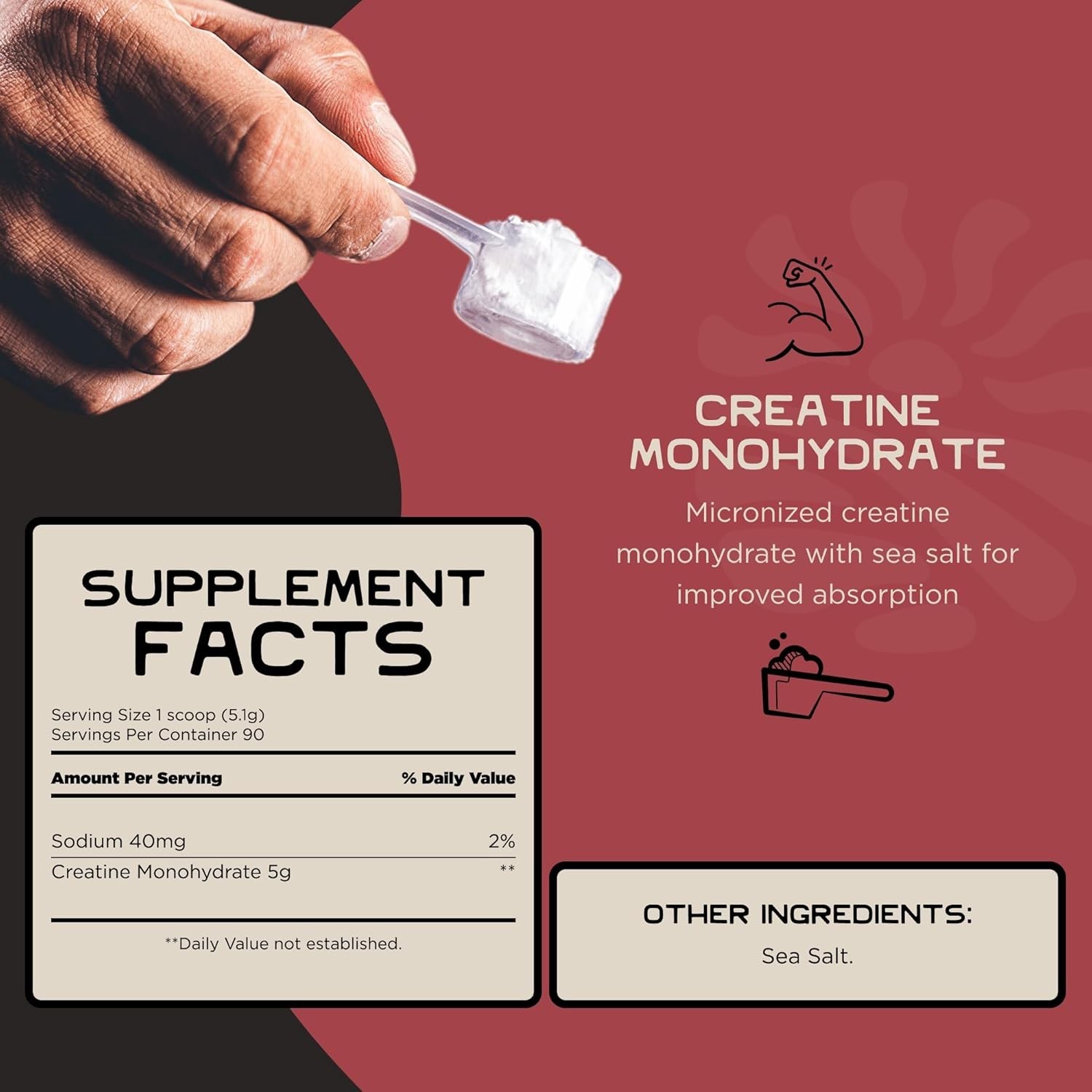 Lineage Provisions Creatine Monohydrate Powder Micronized Clean 90 Servings