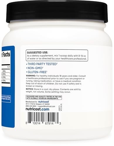 BCAA Powder 2:1:1 – 90 Servings, Unflavored Branched Chain Amino Acids for Muscl