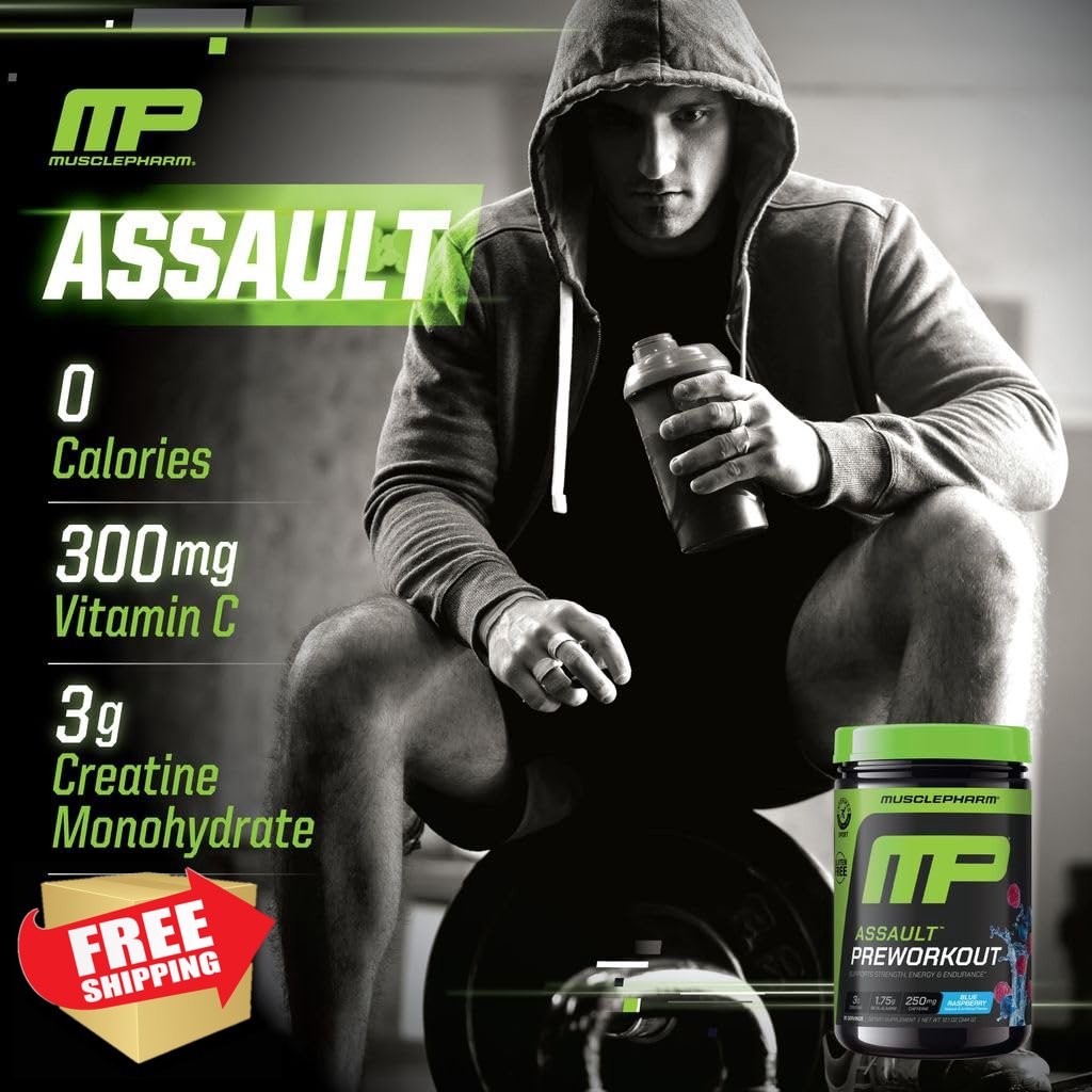Muscle Pharm Pre Workout Blue Raspberry 30 Servings