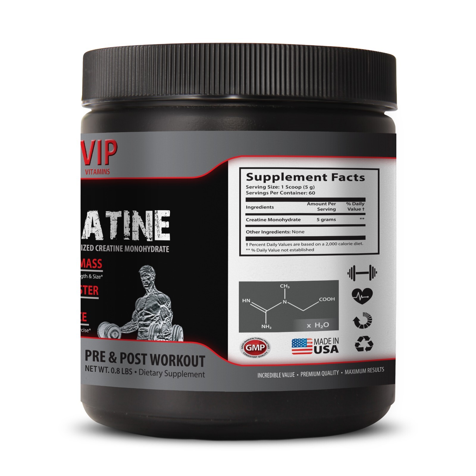 Supplements-CREATINE STRENGTH & MASS – Increases Muscle Mass- 1 Bott