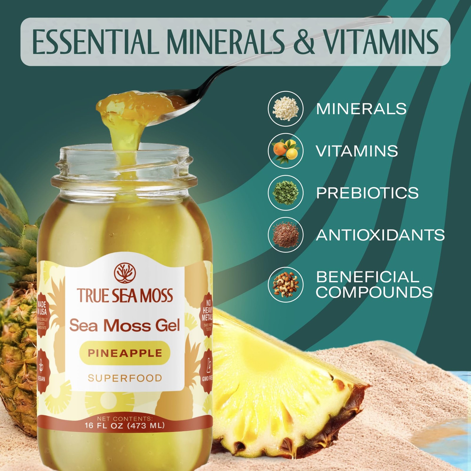 TrueSeaMoss Sea Moss Gel – Made in USA – Wildcrafted Seamoss, Fruits & Jarred…