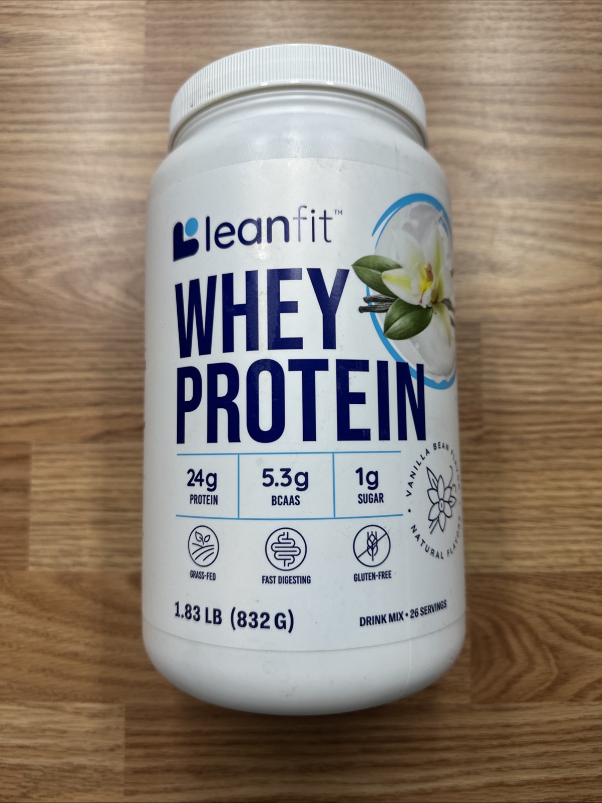 LeanFit WHEY Protein Natural Vanilla Bean Protein Powder 26 Servings 10/27