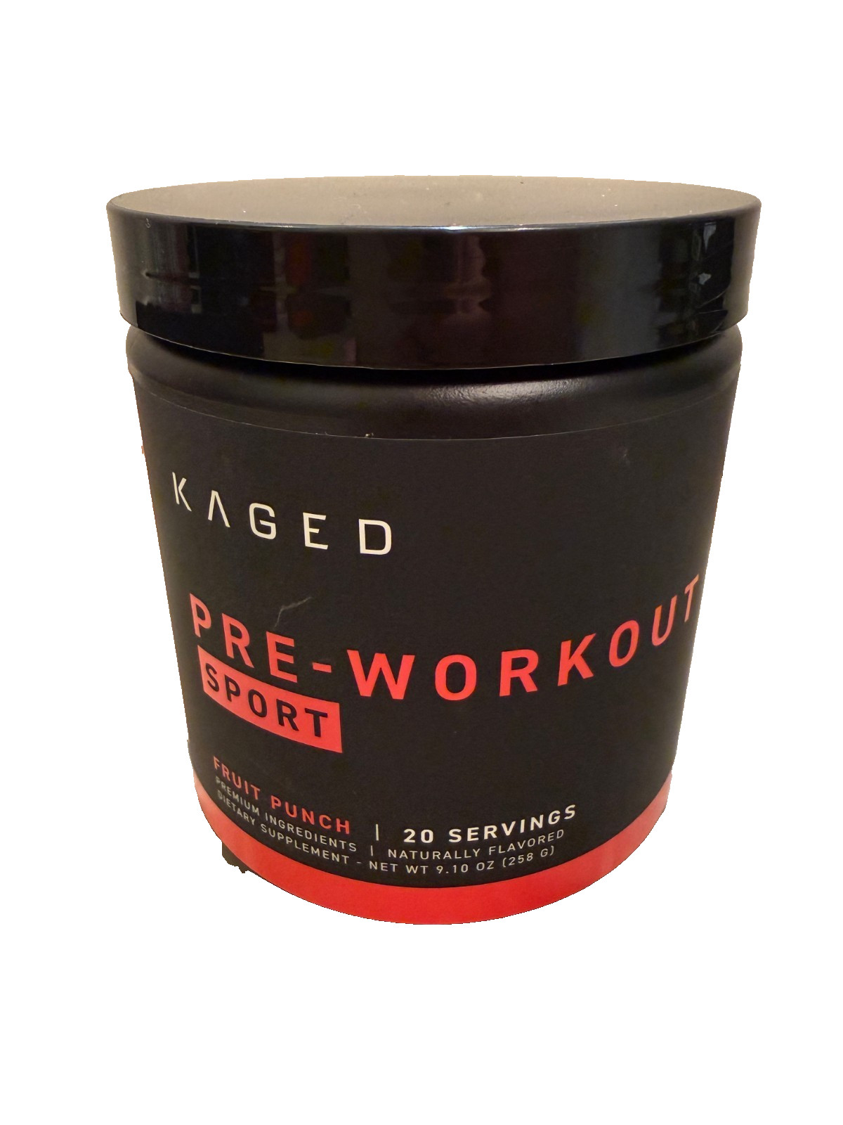 Kaged Pre-Workout Sport Fruit Punch 20 Servings 9.10oz New Sealed Exp 08/2027